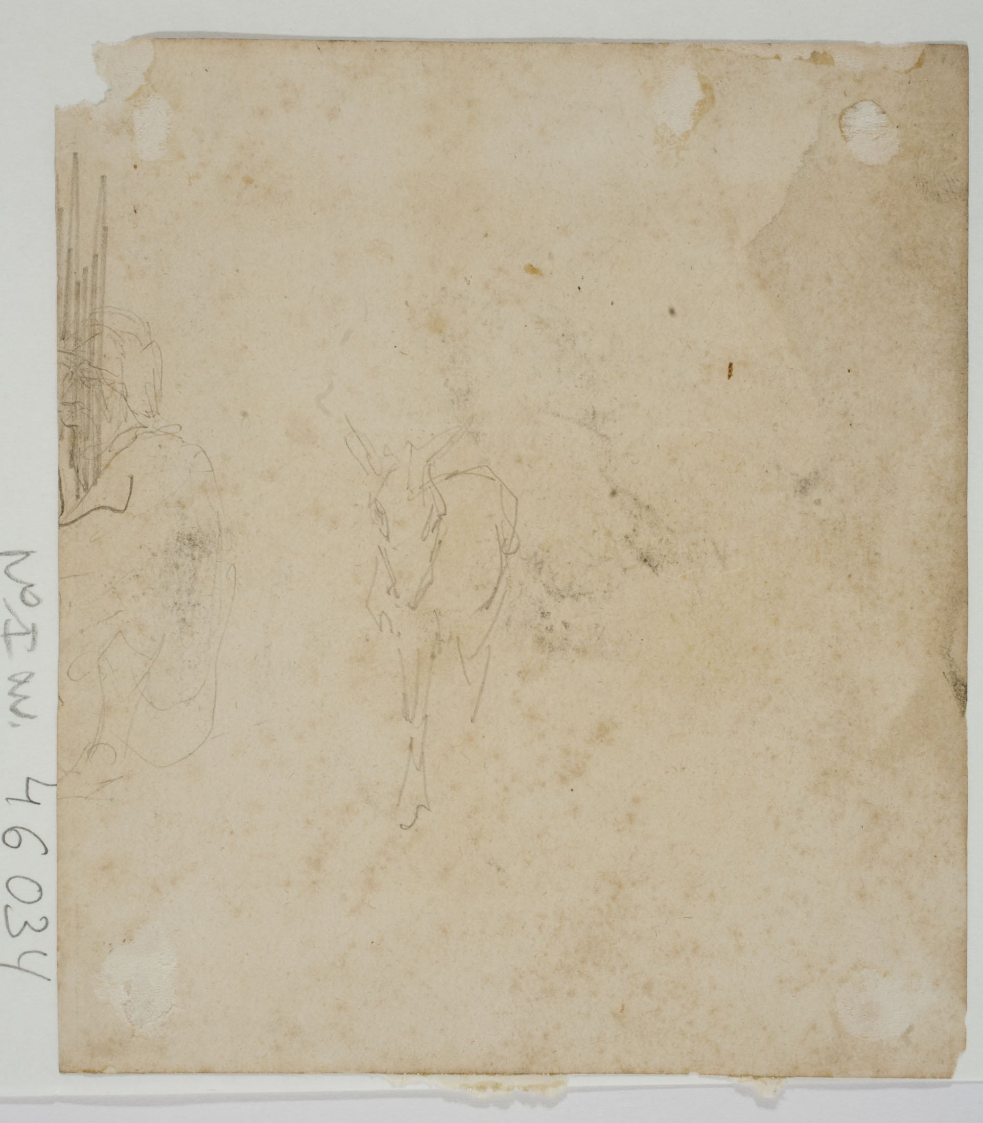 image for: Marià Fortuny - Construcció d&#039;estil musulmà amb figures (anvers) / Esbós de cavall (revers) - Cap a 1860-1862 [1]