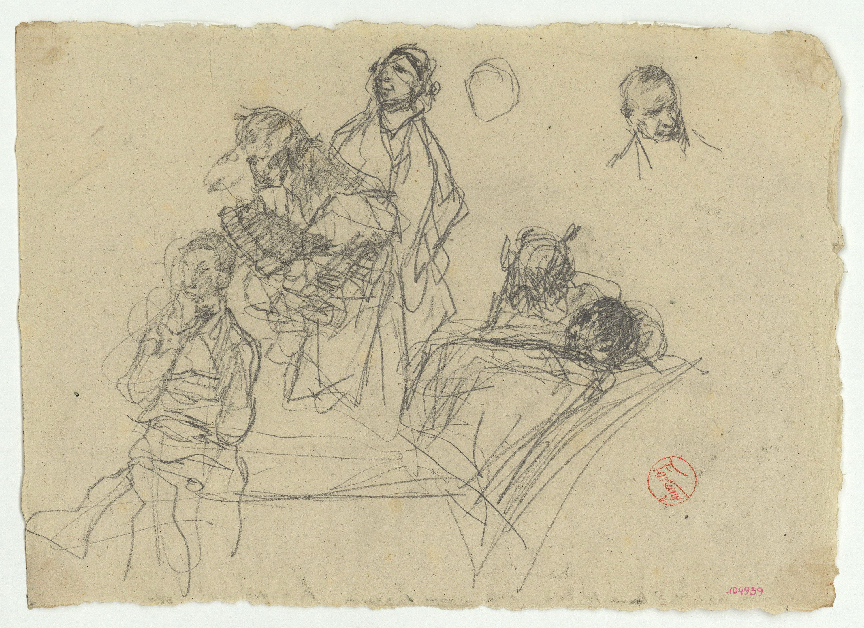 image for: Marià Fortuny - Estudi per al quadre «El jardí dels poetes» - Cap a 1871