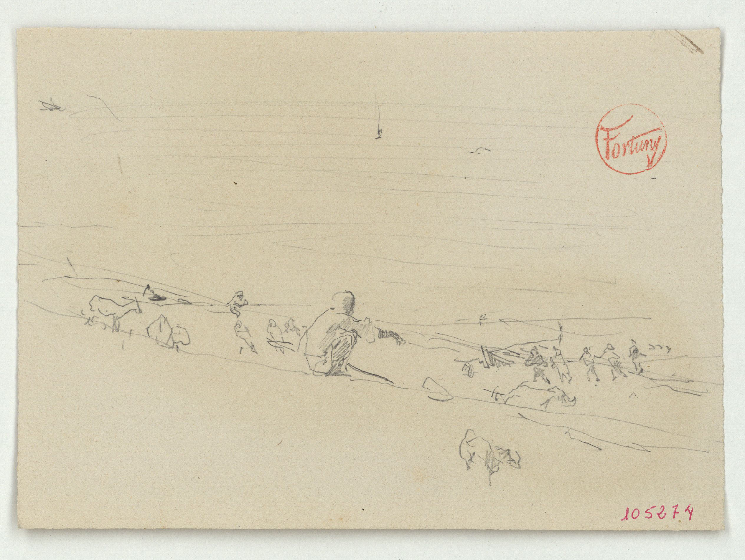 image for: Marià Fortuny - Marroquins a la platja - Cap a 1860