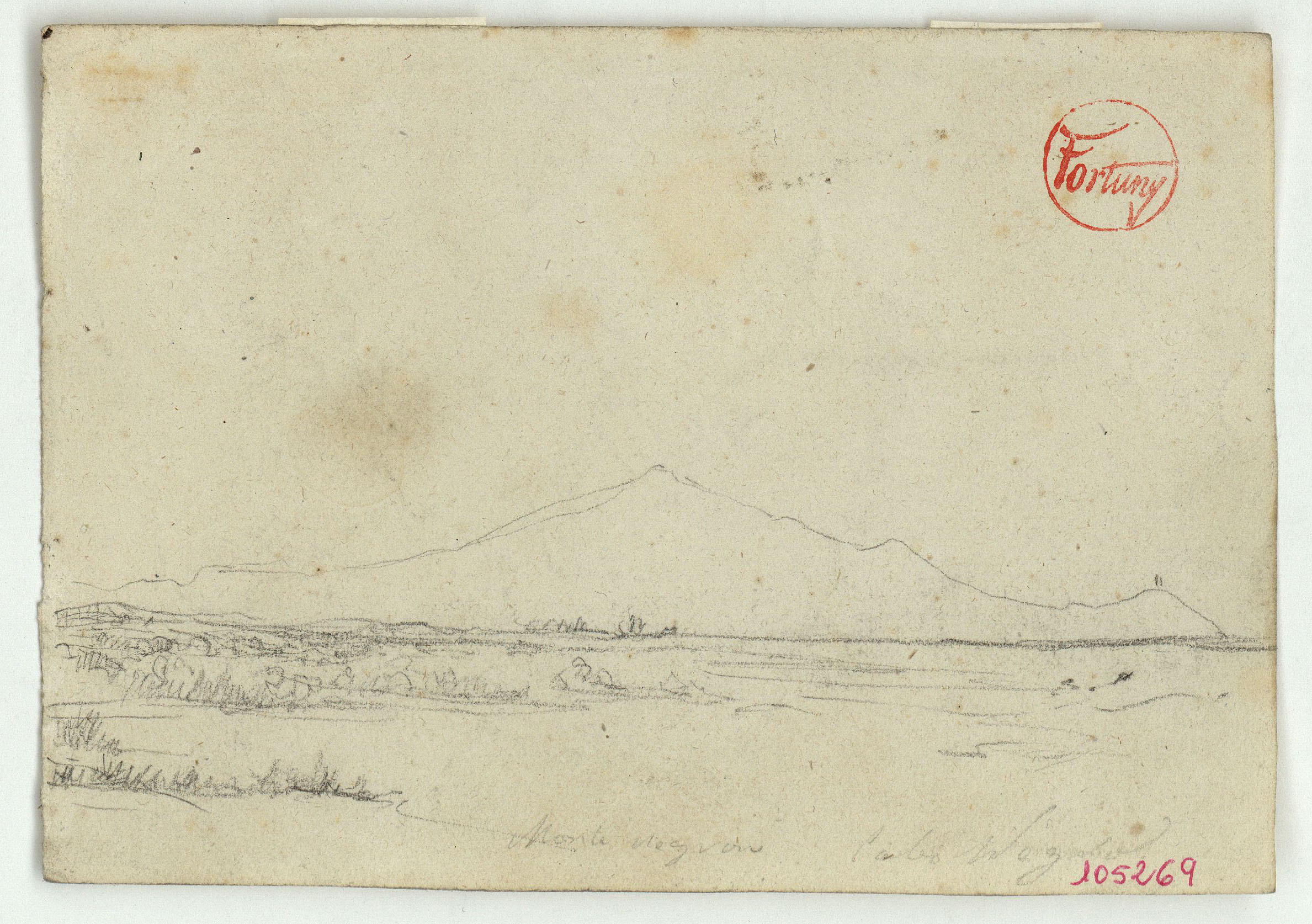 image for: Marià Fortuny - Monte Negrón, cabo Negrón (anvers) / Croquis inconcret (revers) - Cap a 1860