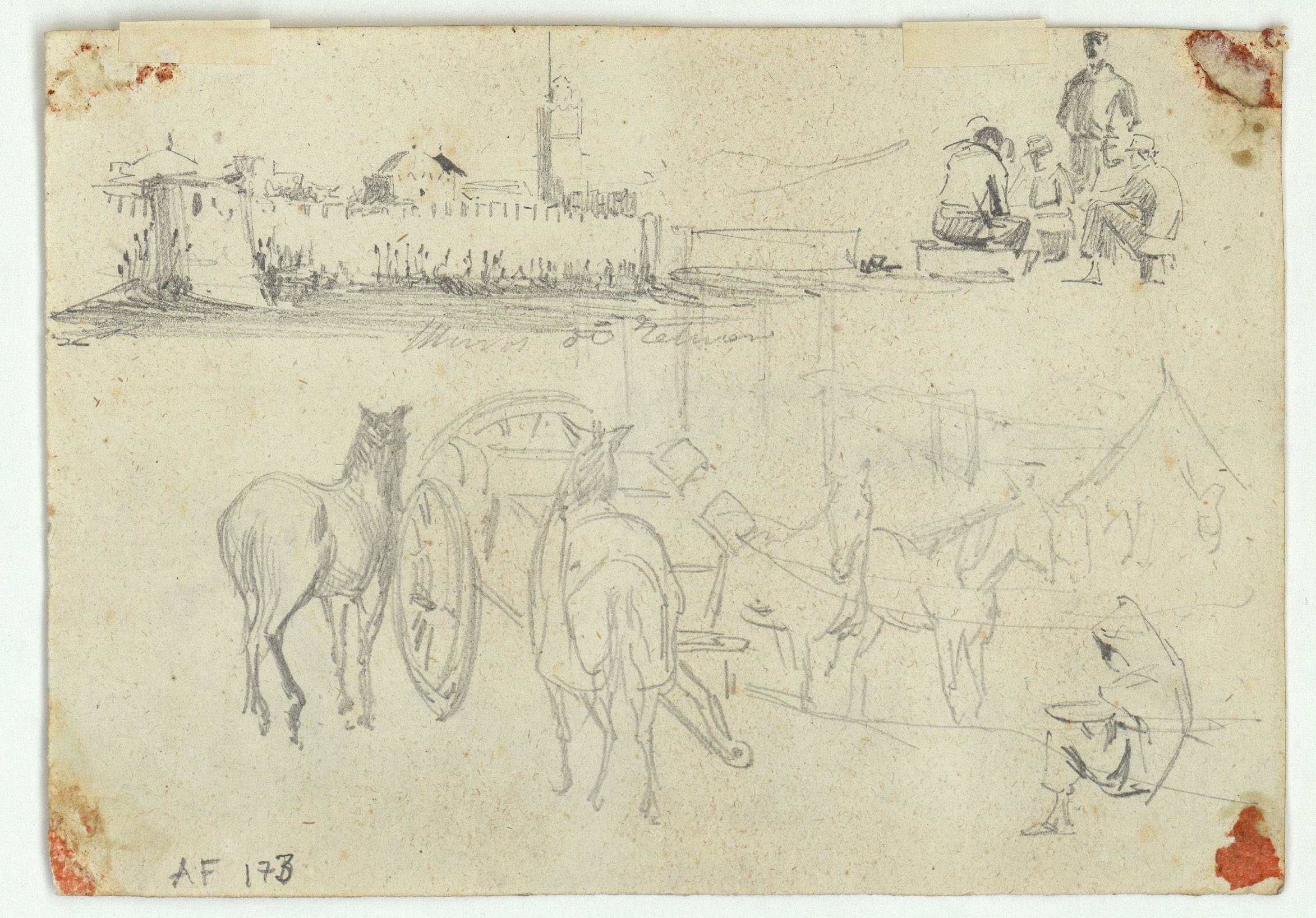 image for: Marià Fortuny - Murs de Tetuan (anvers) / Muros de Tetuán (revers) - Cap a 1860 [1]