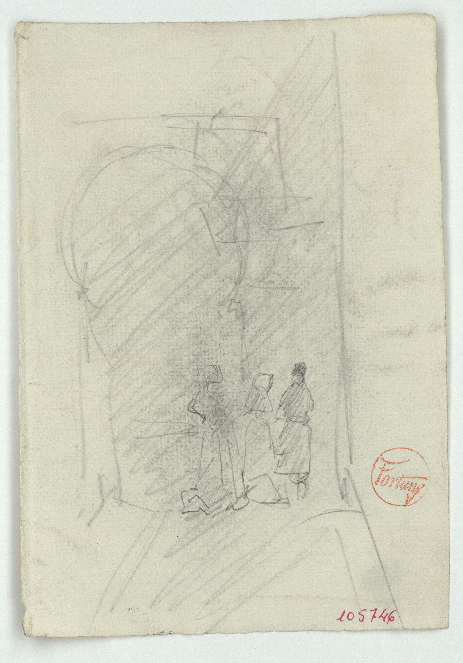 image for: Marià Fortuny - Porta d&#039;estil musulmà i figures - Cap a 1871