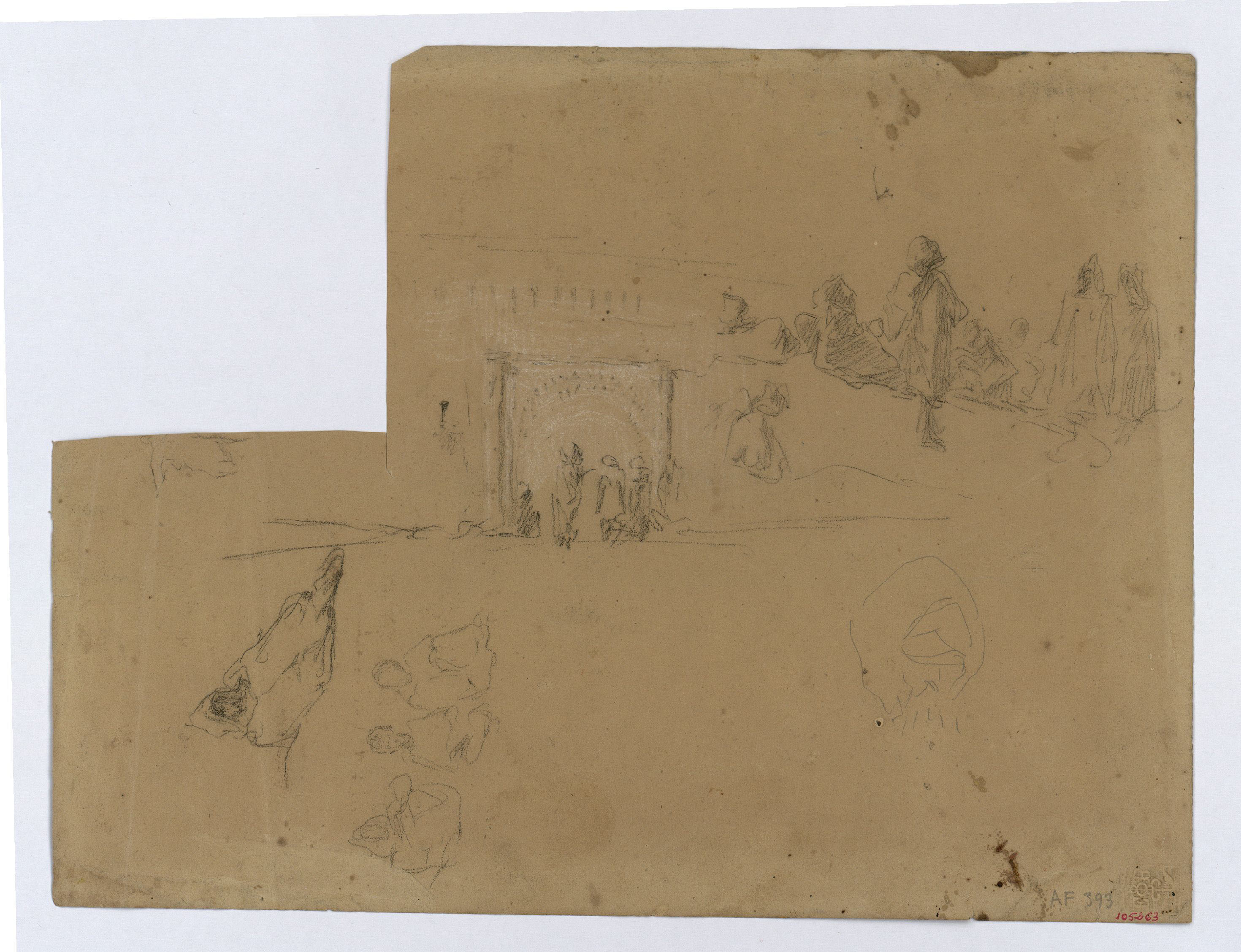 image for: Marià Fortuny - Marroquins (anvers) / Rucs (revers) - Cap a 1860-1862