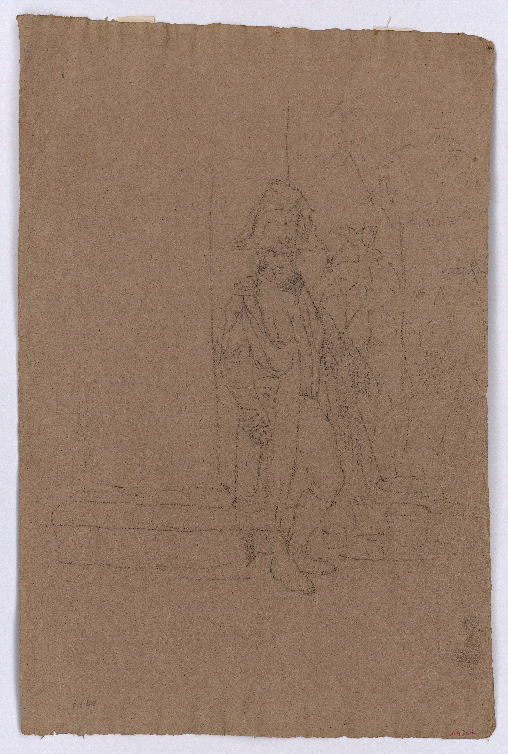 image for: Marià Fortuny - Lacai en un interior (anvers) / Paisatge (revers) - Cap a 1865-1866
