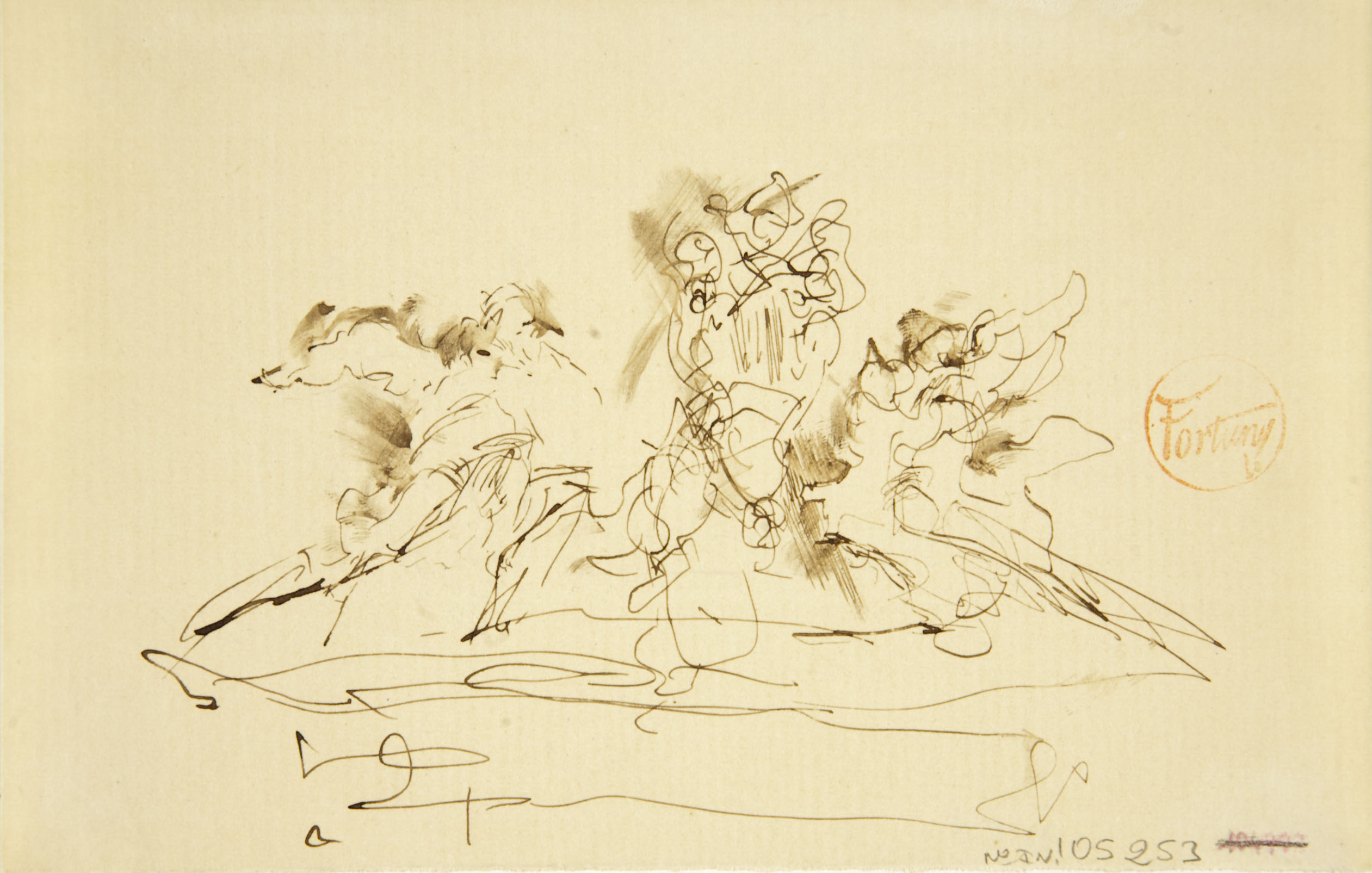 image for: Marià Fortuny - Estudi per al quadre «L&#039;elecció de la model» (anvers) / Estudi per al quadre «L&#039;elecció de la model» (revers) - Cap a 1868-1870