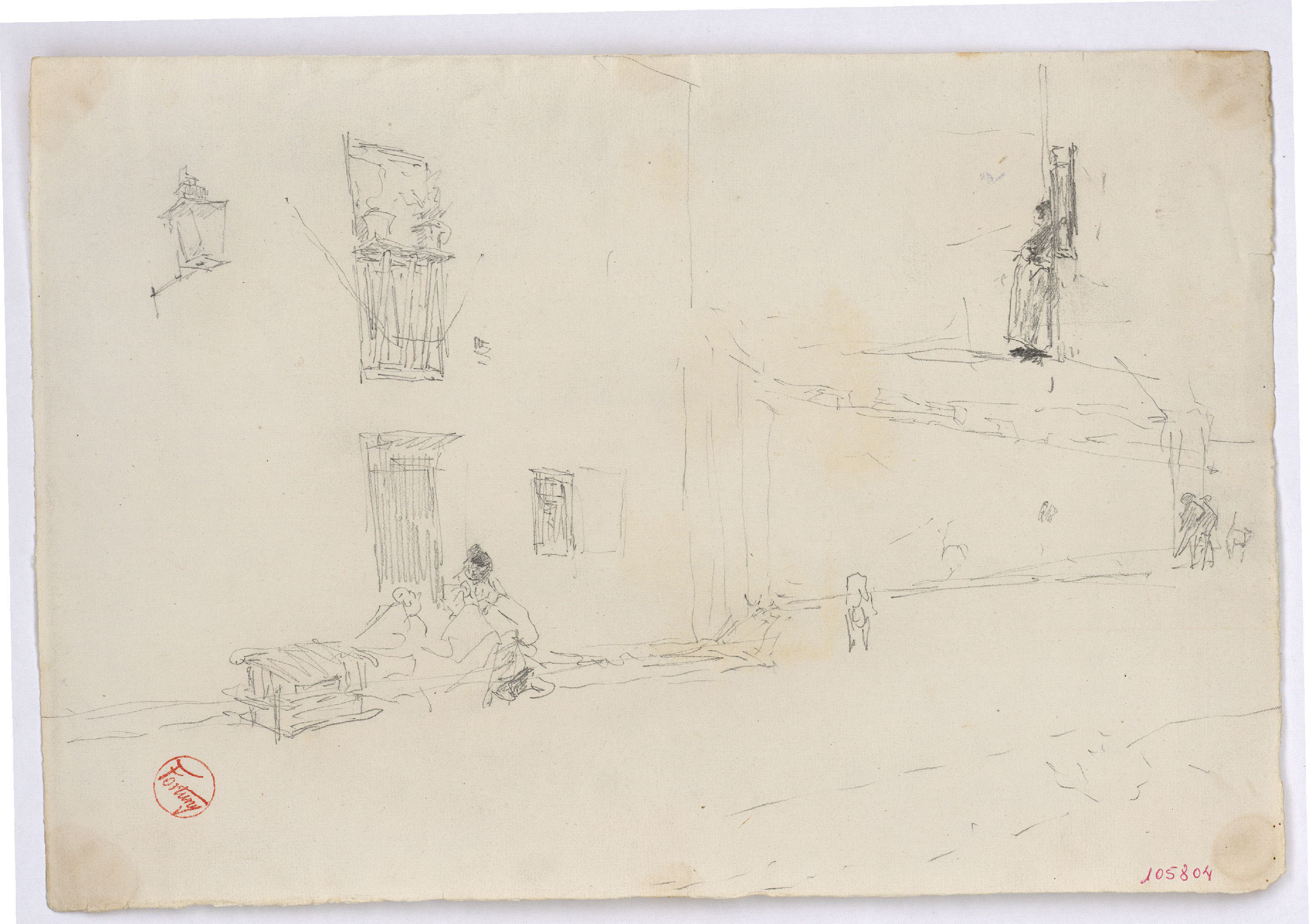 image for: Marià Fortuny - Carrer amb figures - Cap a 1870-1872