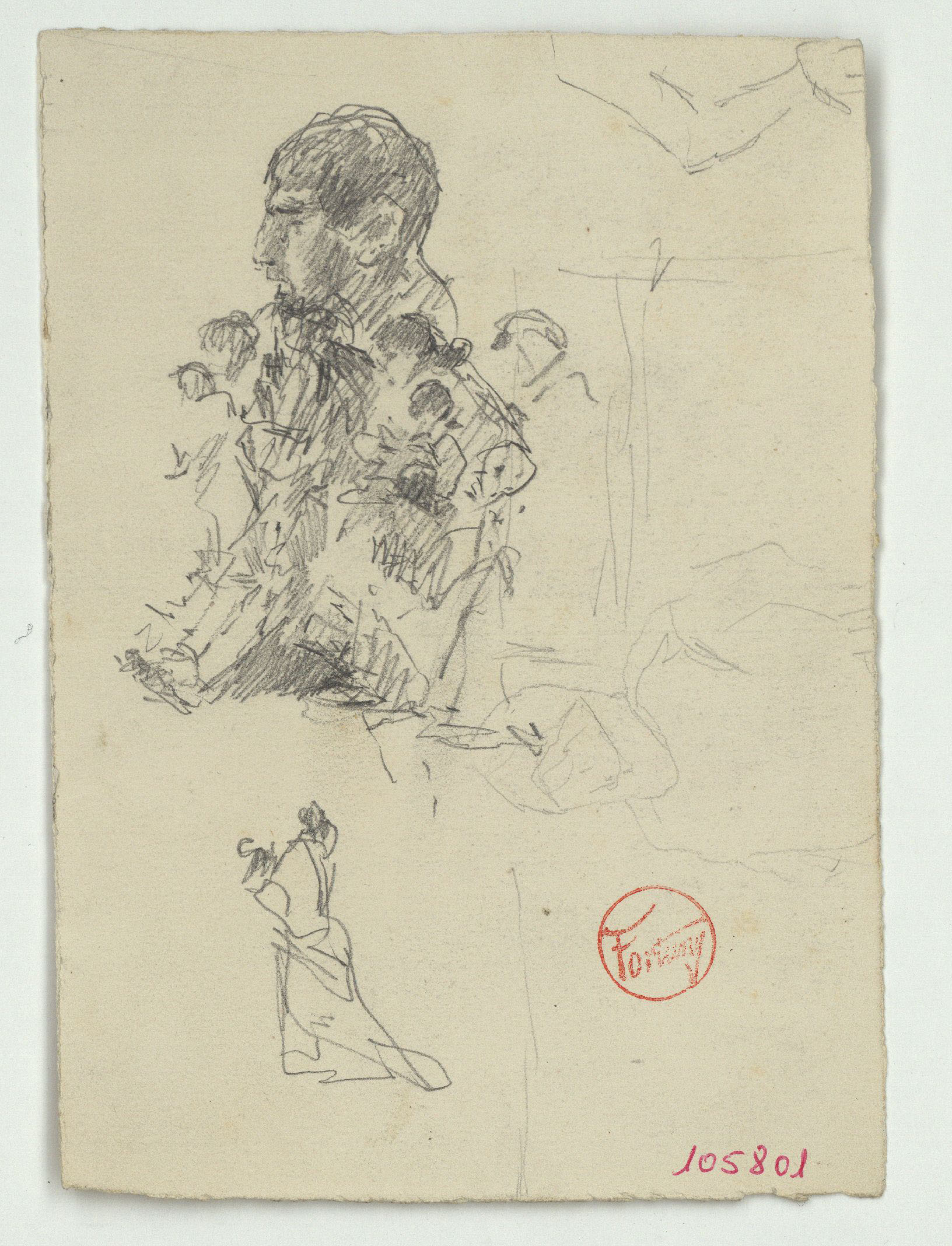 image for: Marià Fortuny - Croquis de figures - Cap a 1867-1872