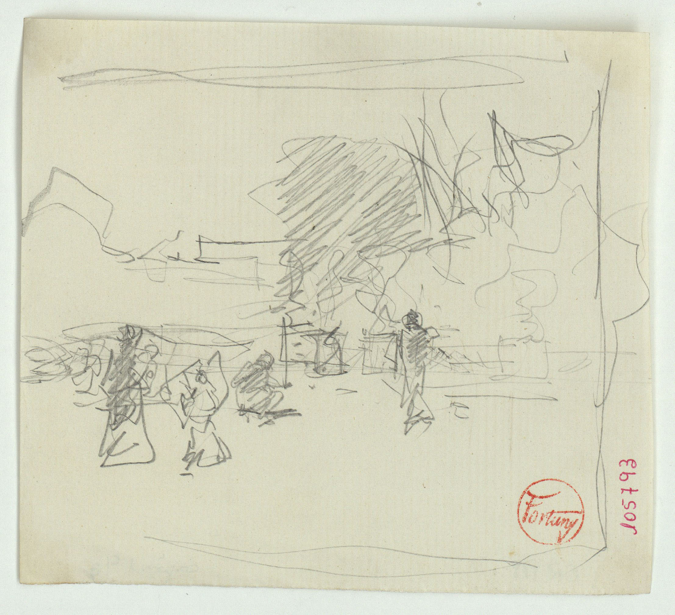 image for: Marià Fortuny - Croquis de figures - Cap a 1870-1872