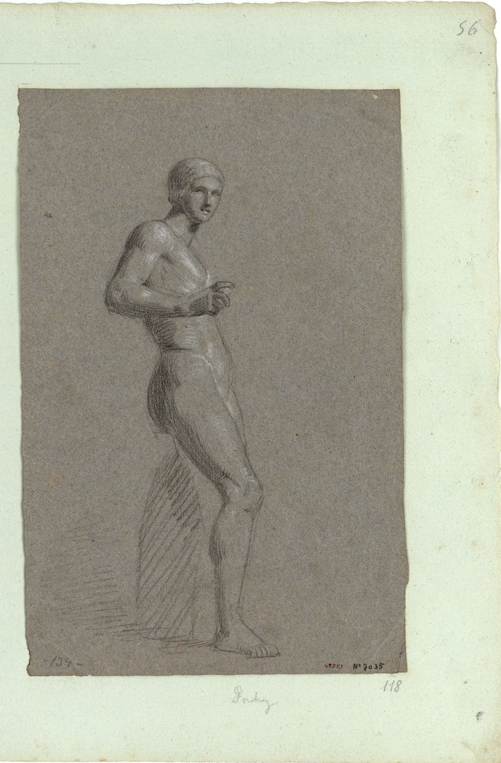 image for: Marià Fortuny - Estudi acadèmic de nu masculí - Cap a 1856-1858