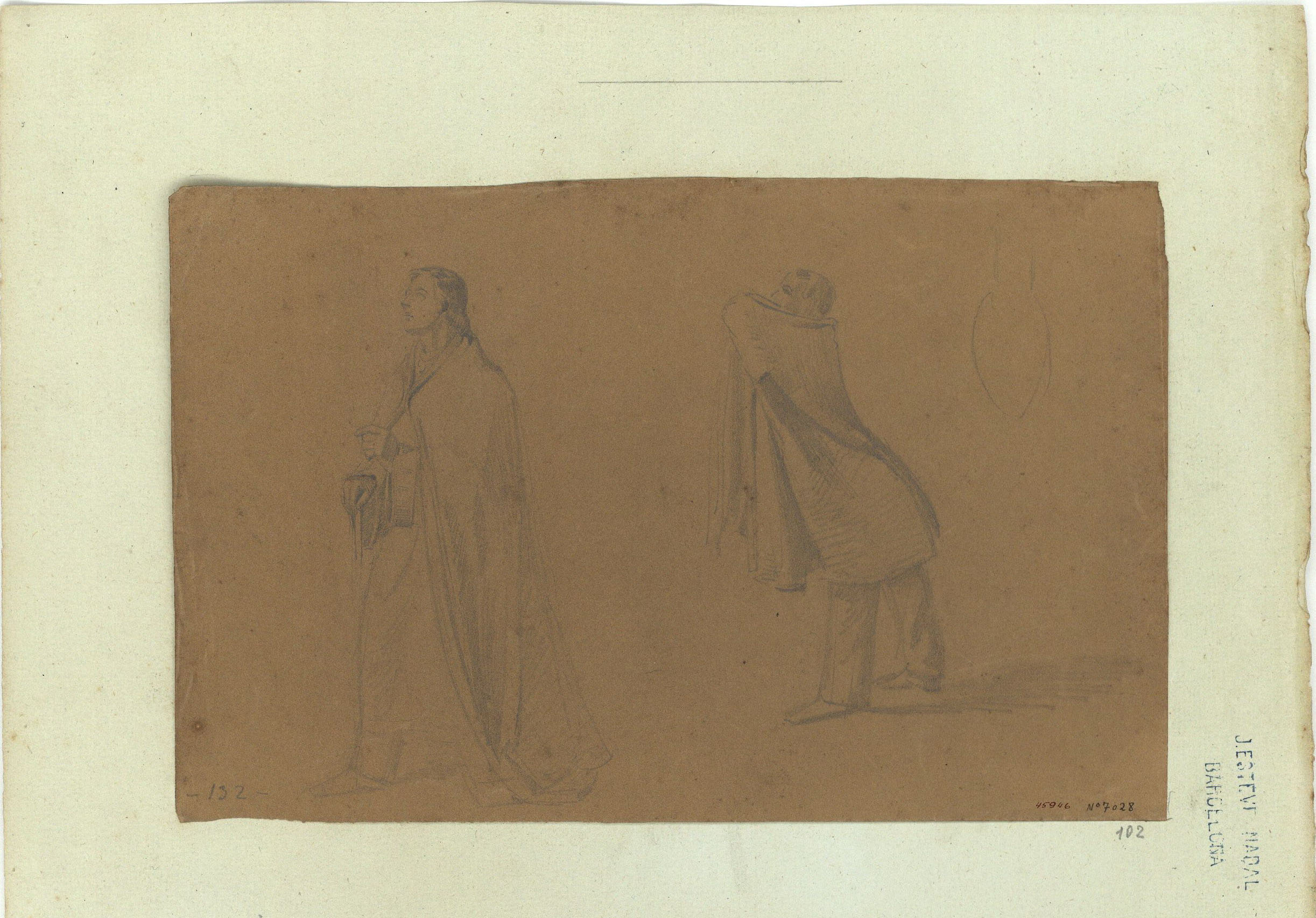 image for: Marià Fortuny - Estudi acadèmic de figures masculines - Cap a 1856-1858