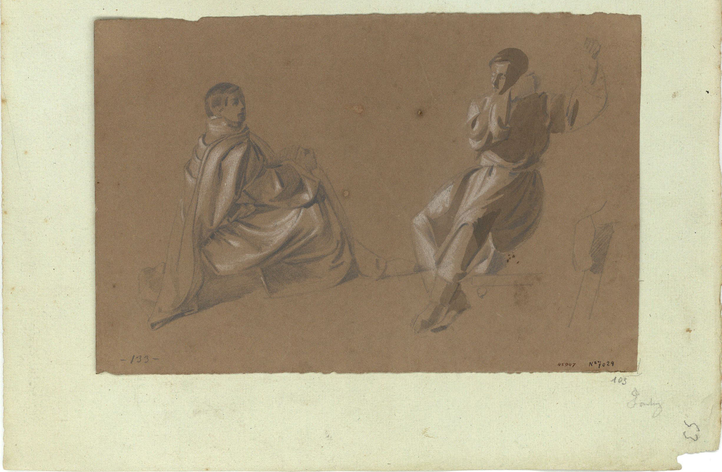 image for: Marià Fortuny - Estudi acadèmic de figures masculines - Cap a 1856-1858