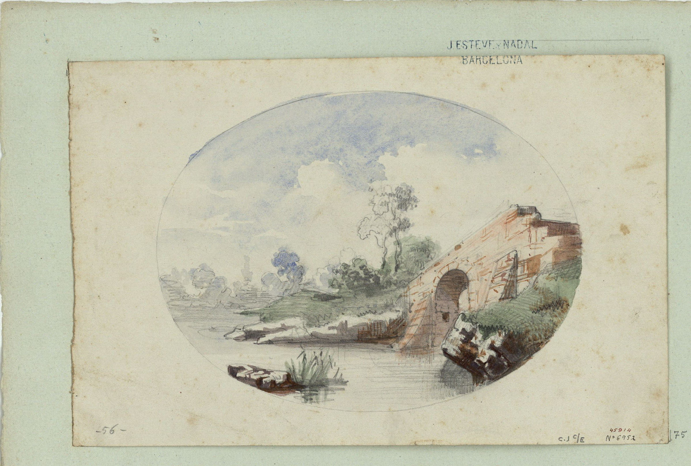 image for: Marià Fortuny - Paisatge fluvial - Cap a 1853-1856