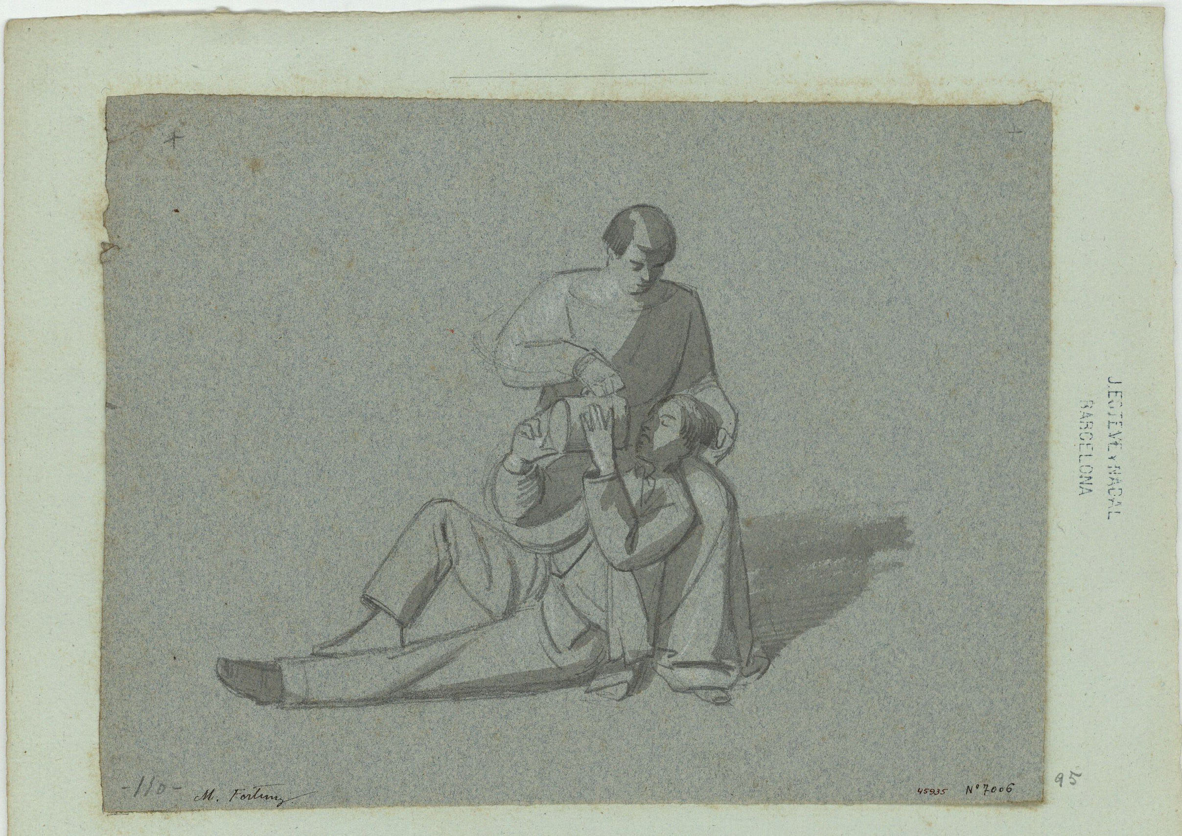 image for: Marià Fortuny - Estudi acadèmic de figures masculines - Cap a 1856-1858
