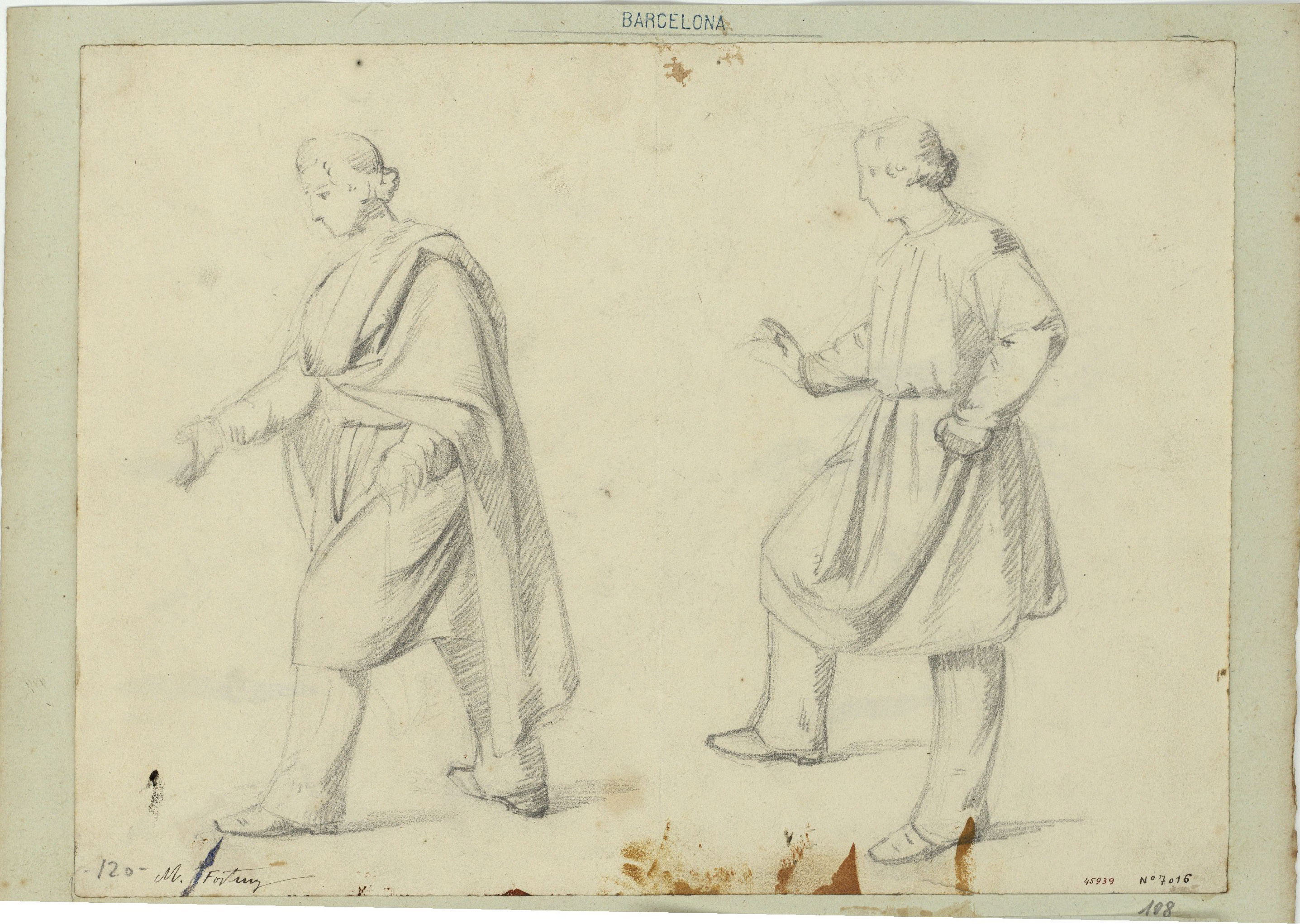 image for: Marià Fortuny - Estudi acadèmic de figures masculines - Cap a 1856-1858