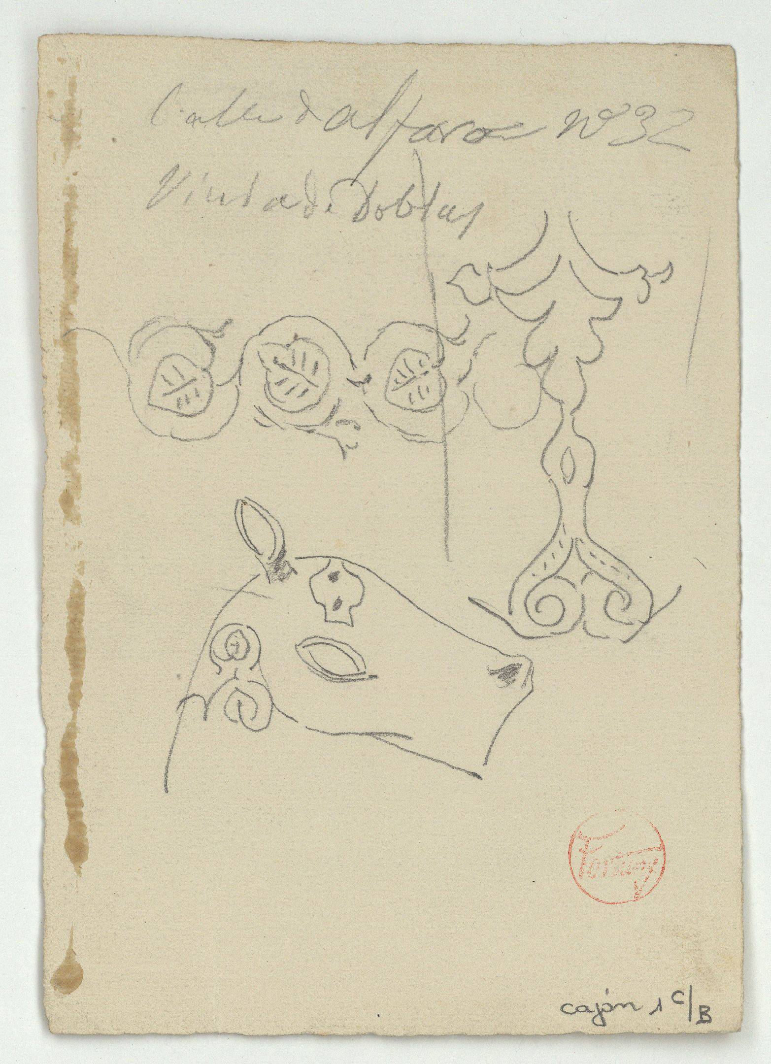 image for: Marià Fortuny - Ornaments d&#039;estil musulmà (anvers) / Motius ornamentals d&#039;estil musulmà (revers) - Cap a 1870-1872 [1]