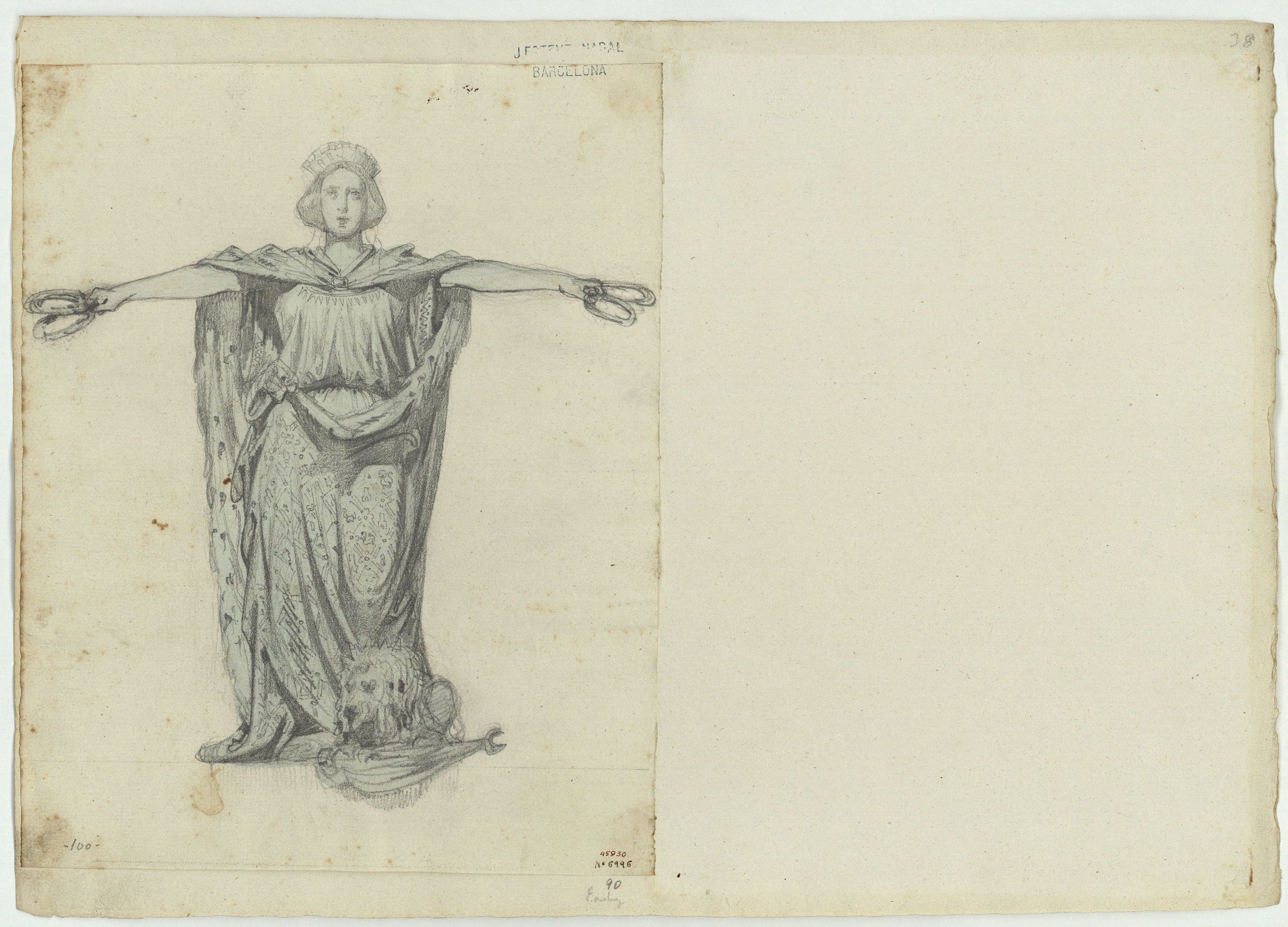 image for: Marià Fortuny - Figura d&#039;una matrona, símbol de Castella - Cap a 1856-1858