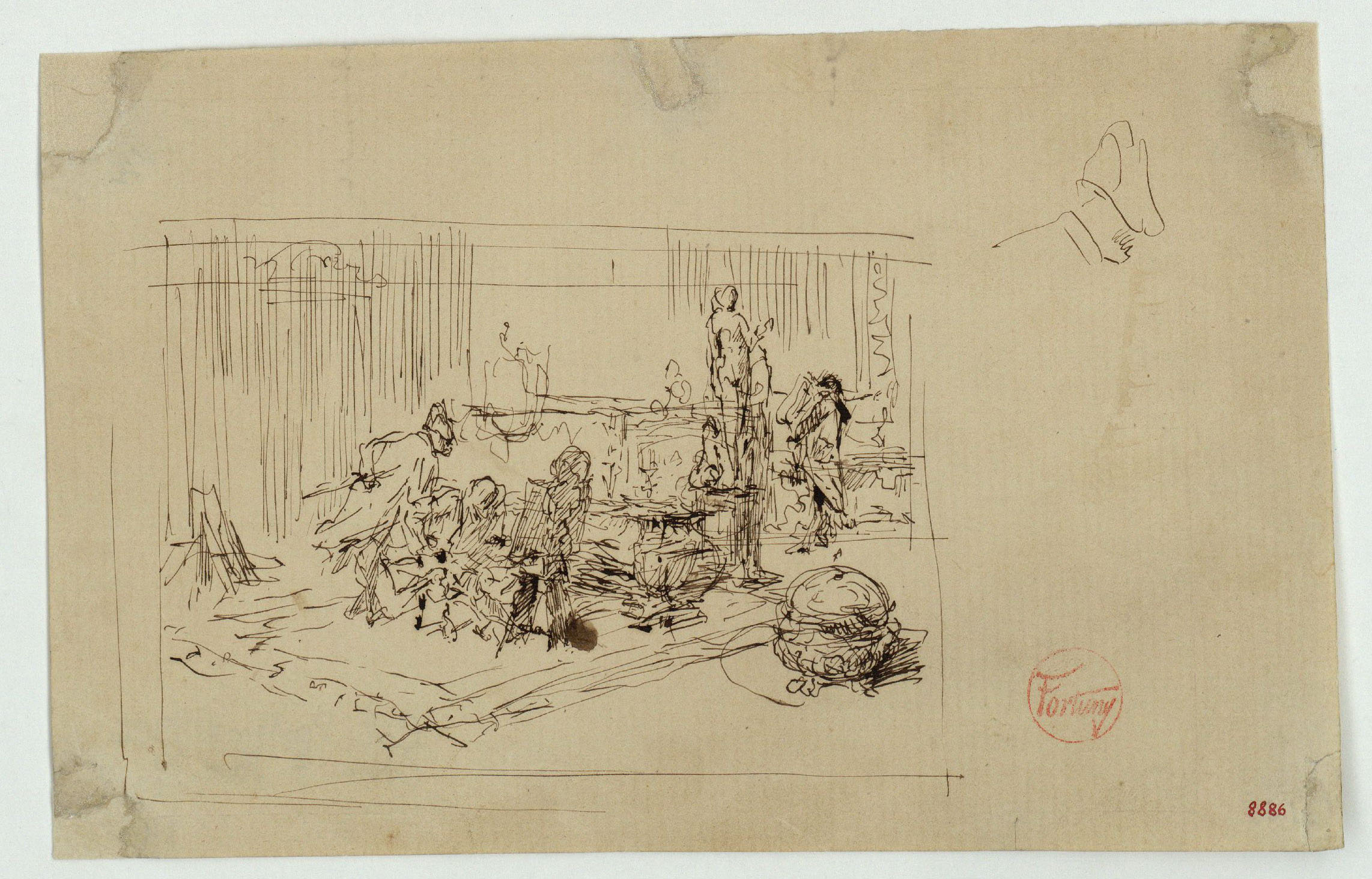 image for: Marià Fortuny - Estudi per al quadre «El col·leccionista d&#039;estampes» - Cap a 1863-1867