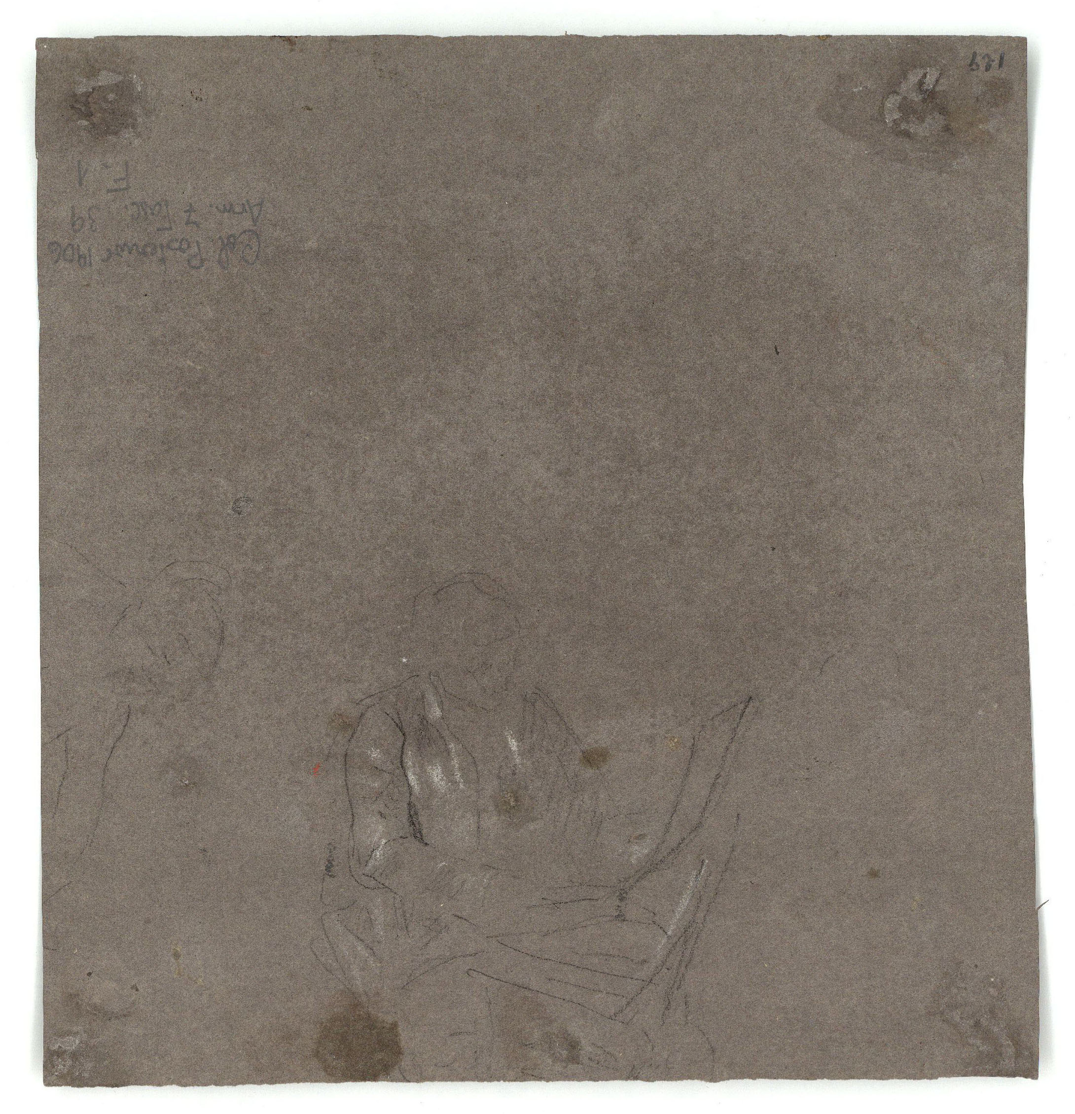 image for: Marià Fortuny - Estudi per al quadre «El col·leccionista d&#039;estampes» (anvers) / Estudi per al quadre «El col·leccionista d&#039;estampes» (revers) - Cap a 1863-1867 [1]