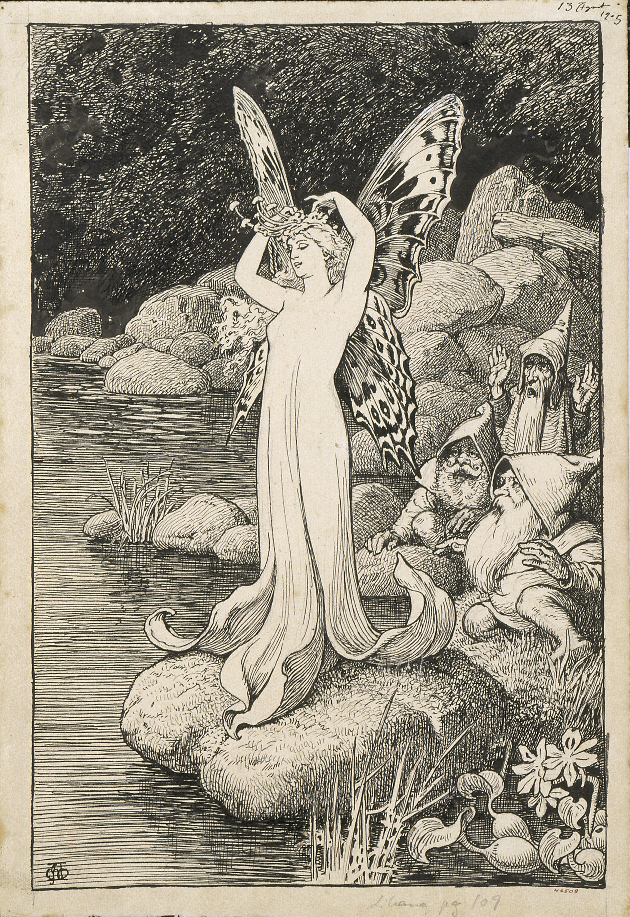 image for: Apel·les Mestres - Revelació. Il·lustració per al poema «Liliana» d&#039;Apel·les Mestres - 1905