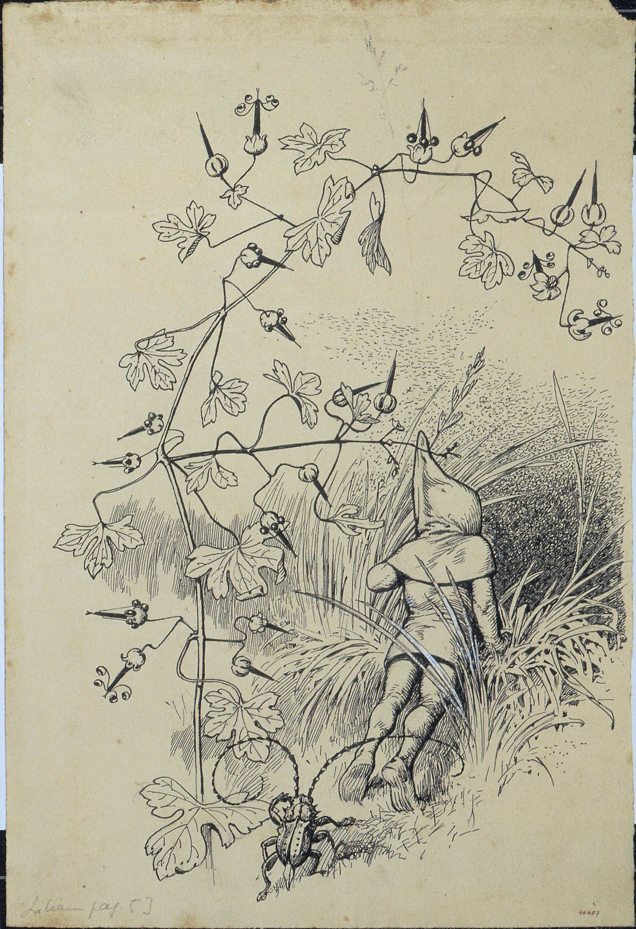 image for: Apel·les Mestres - Retorn de Flok. Il·lustració per al poema «Liliana» d&#039;Apel·les Mestres - Cap a 1907