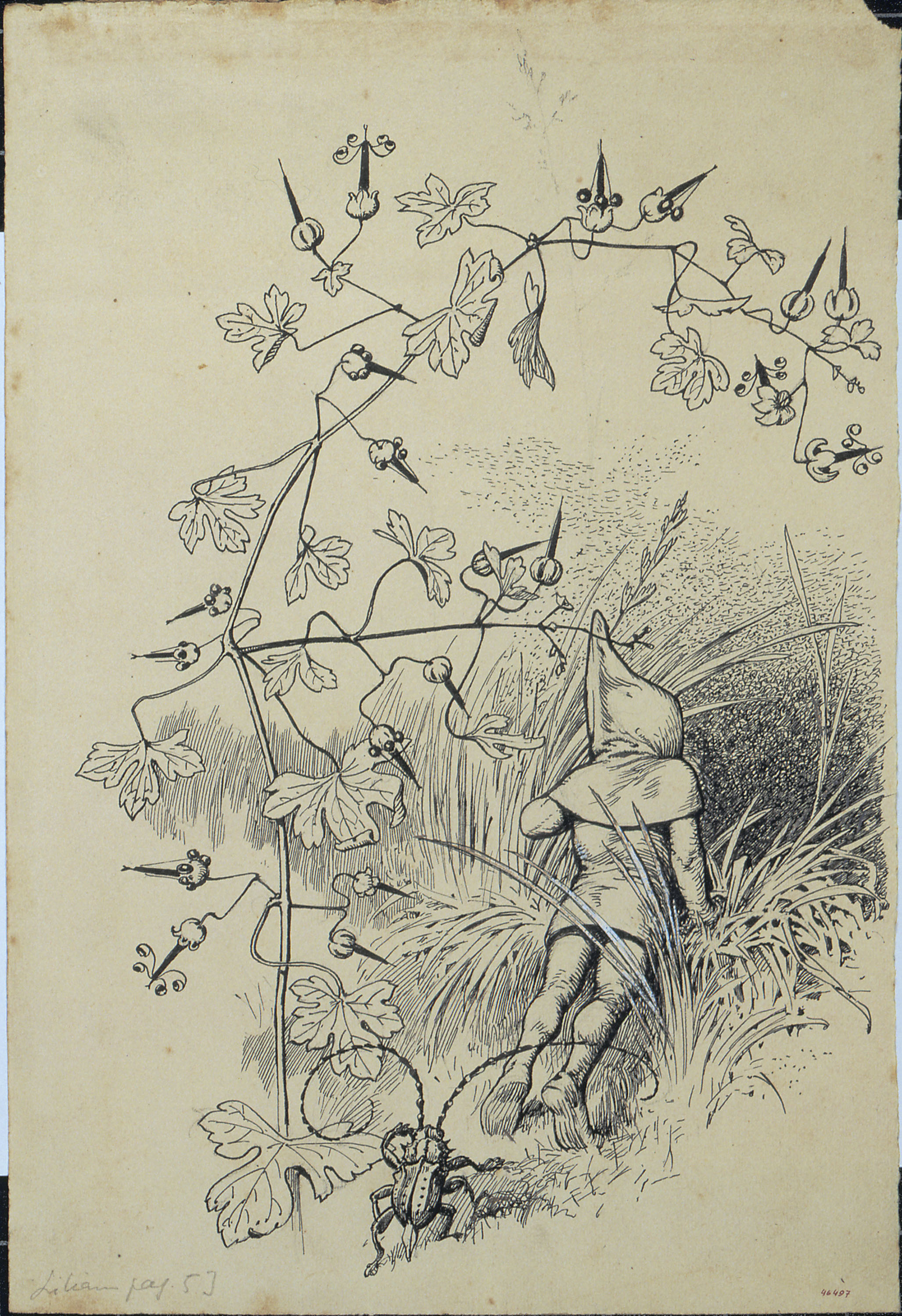 image for: Apel·les Mestres - Retorn de Flok. Il·lustració per al poema «Liliana» d&#039;Apel·les Mestres - Cap a 1907