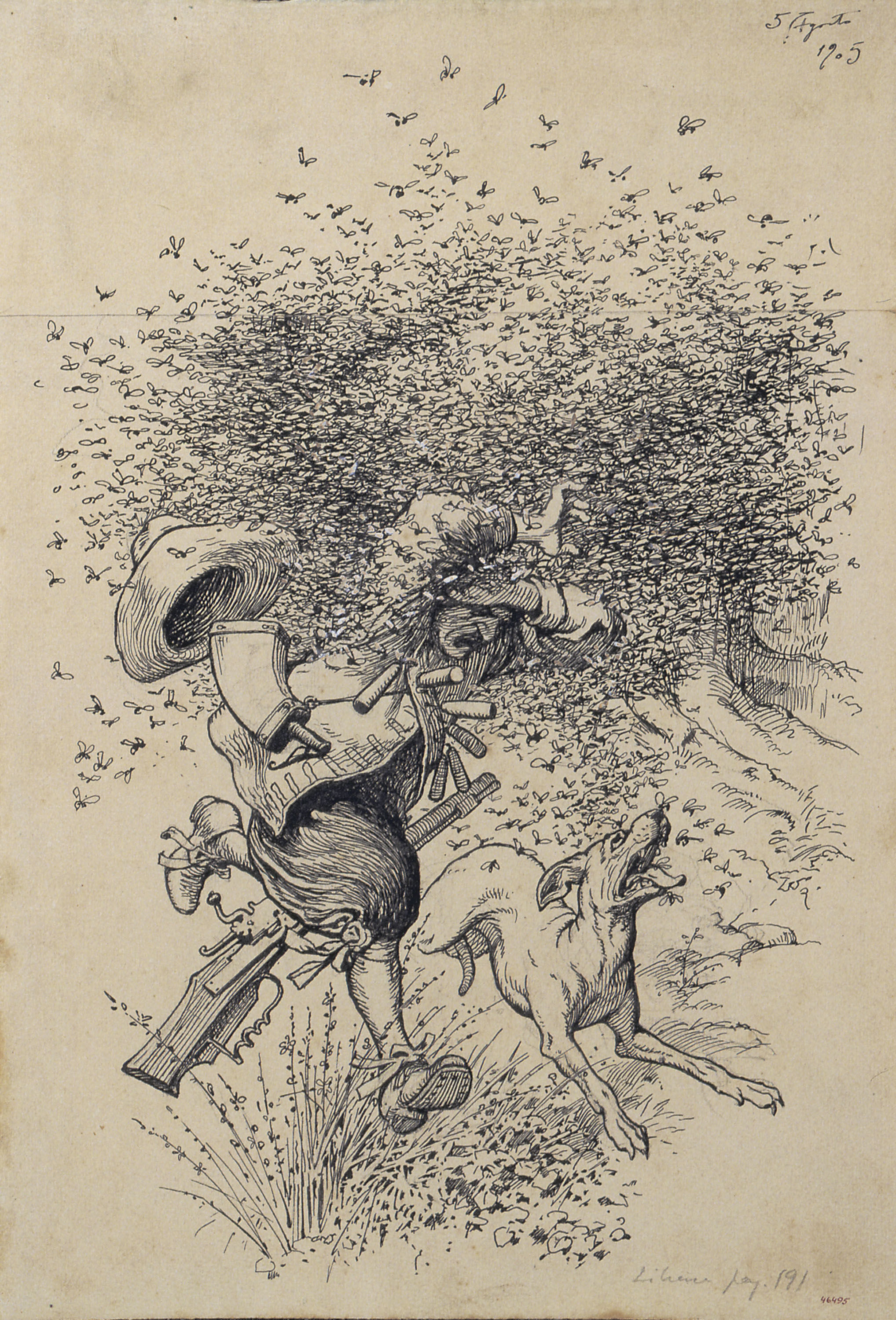 image for: Apel·les Mestres - El combat. Il·lustració per al poema «Liliana» d&#039;Apel·les Mestres - 1905