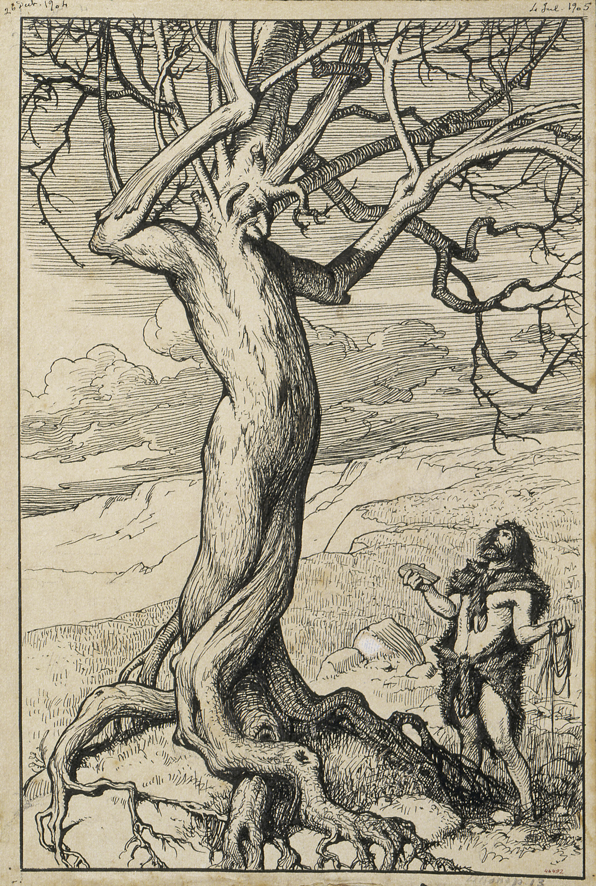 image for: Apel·les Mestres - La destral. Il·lustració per al poema «Liliana» d&#039;Apel·les Mestres - 1904-1905