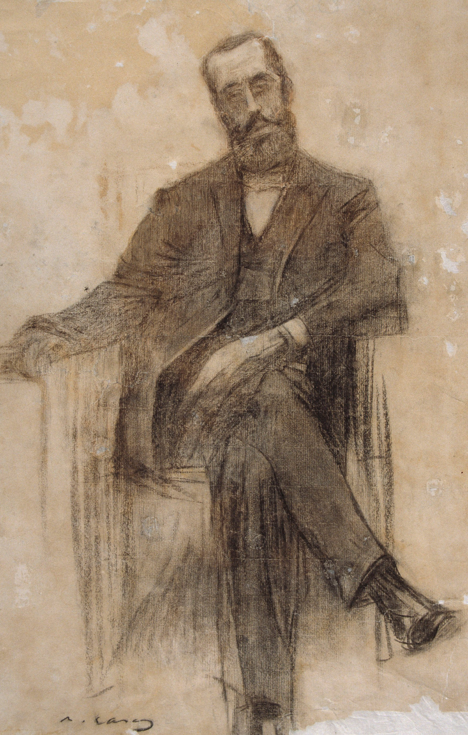 image for: Ramon Casas - Retrat d&#039;Antoni Nicolau - Cap a 1897-1899