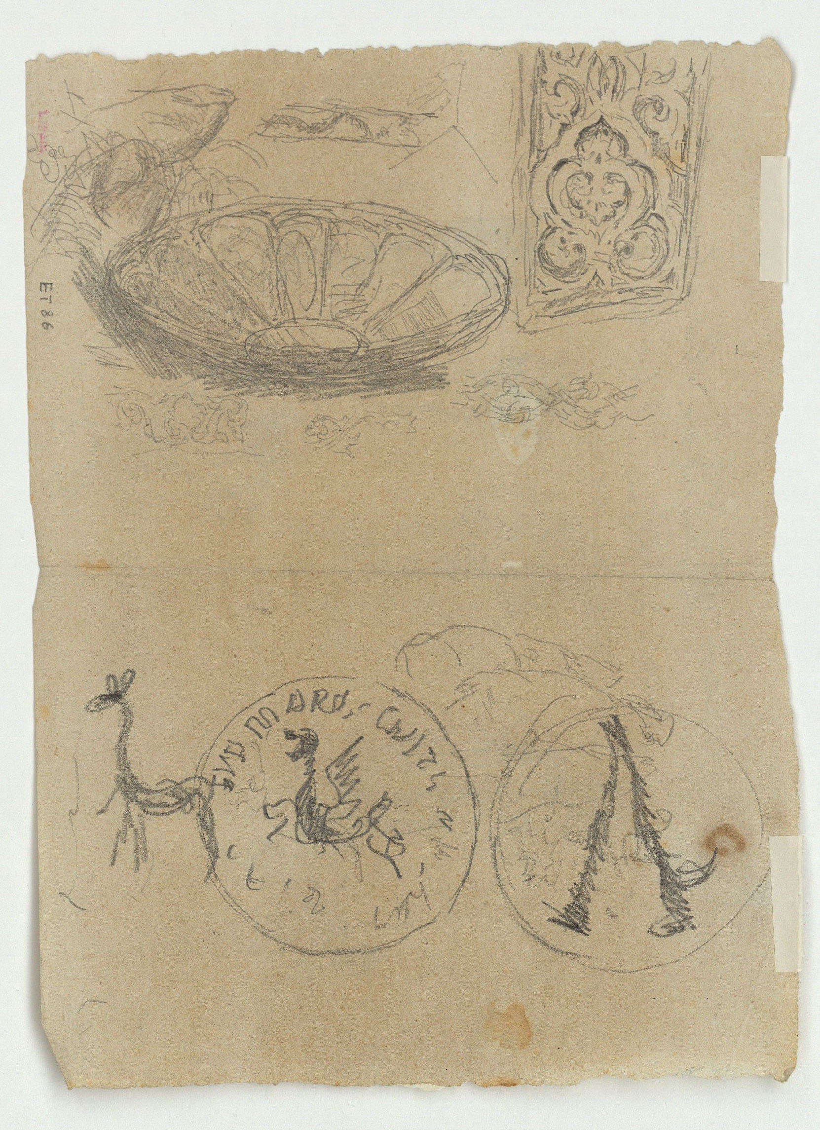 image for: Marià Fortuny - Estudi per al quadre «Músics àrabs» (anvers) / Diversos objectes (revers) - Cap a 1872 [1]