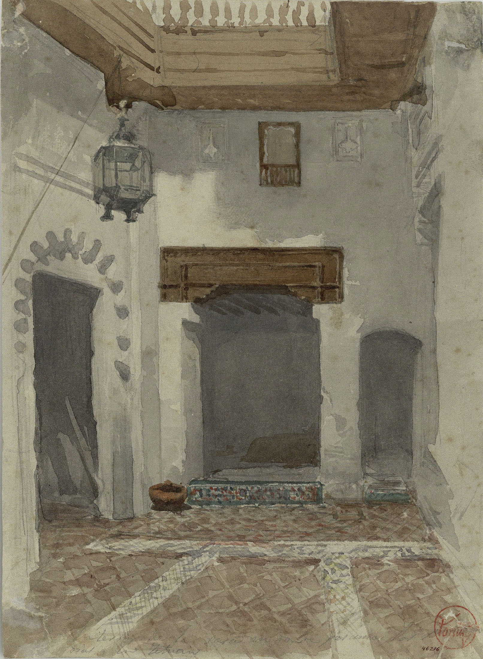 image for: Marià Fortuny - Interior de la casa en donde pasamos los primeros dias en Tetuán - Cap a 1860