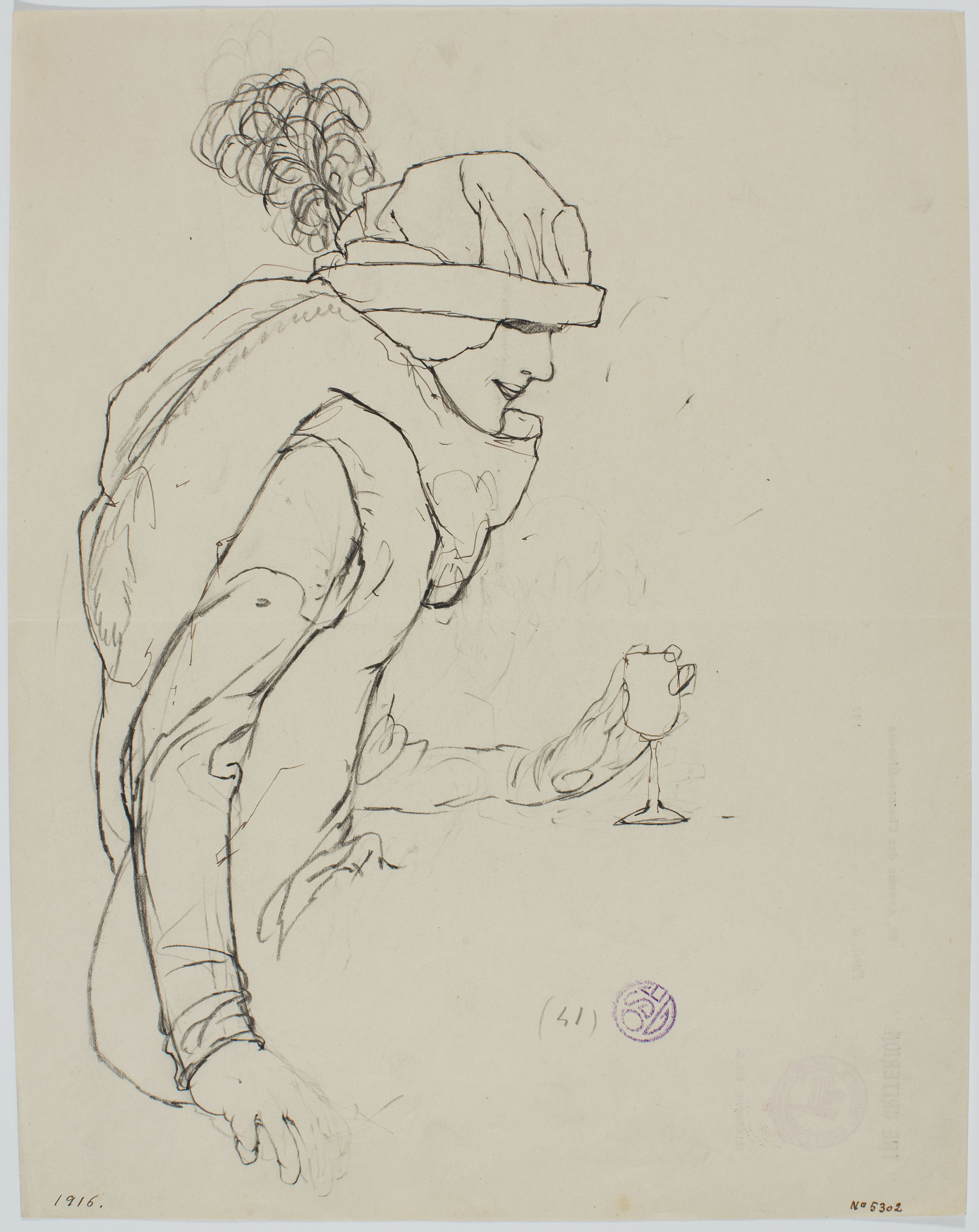 image for: Francesc Xavier Gosé - Dama amb una copa - Cap a 1910-1913