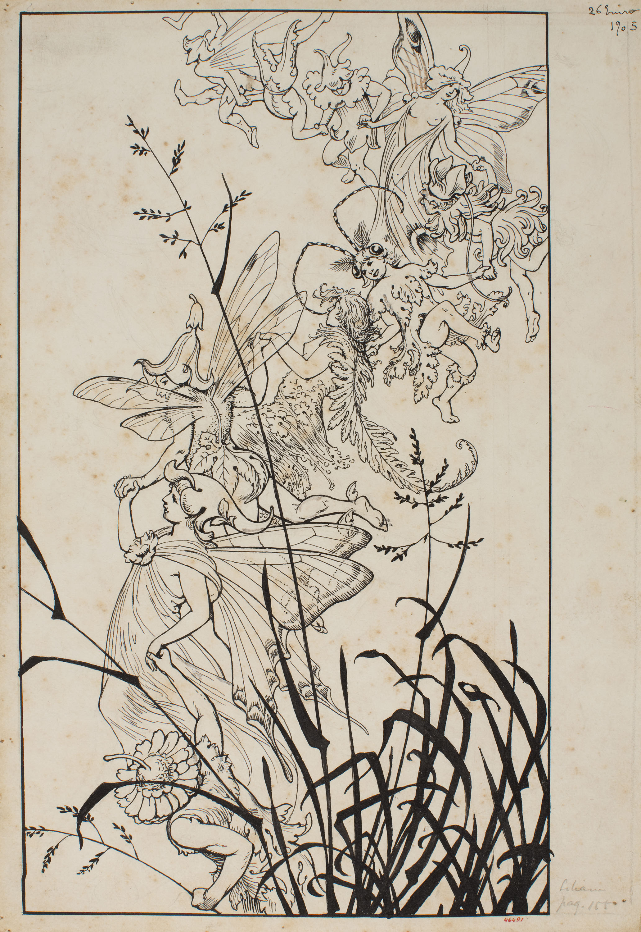 image for: Apel·les Mestres - Flor de lli. Il·lustració per al poema «Liliana» d&#039;Apel·les Mestres - 1905