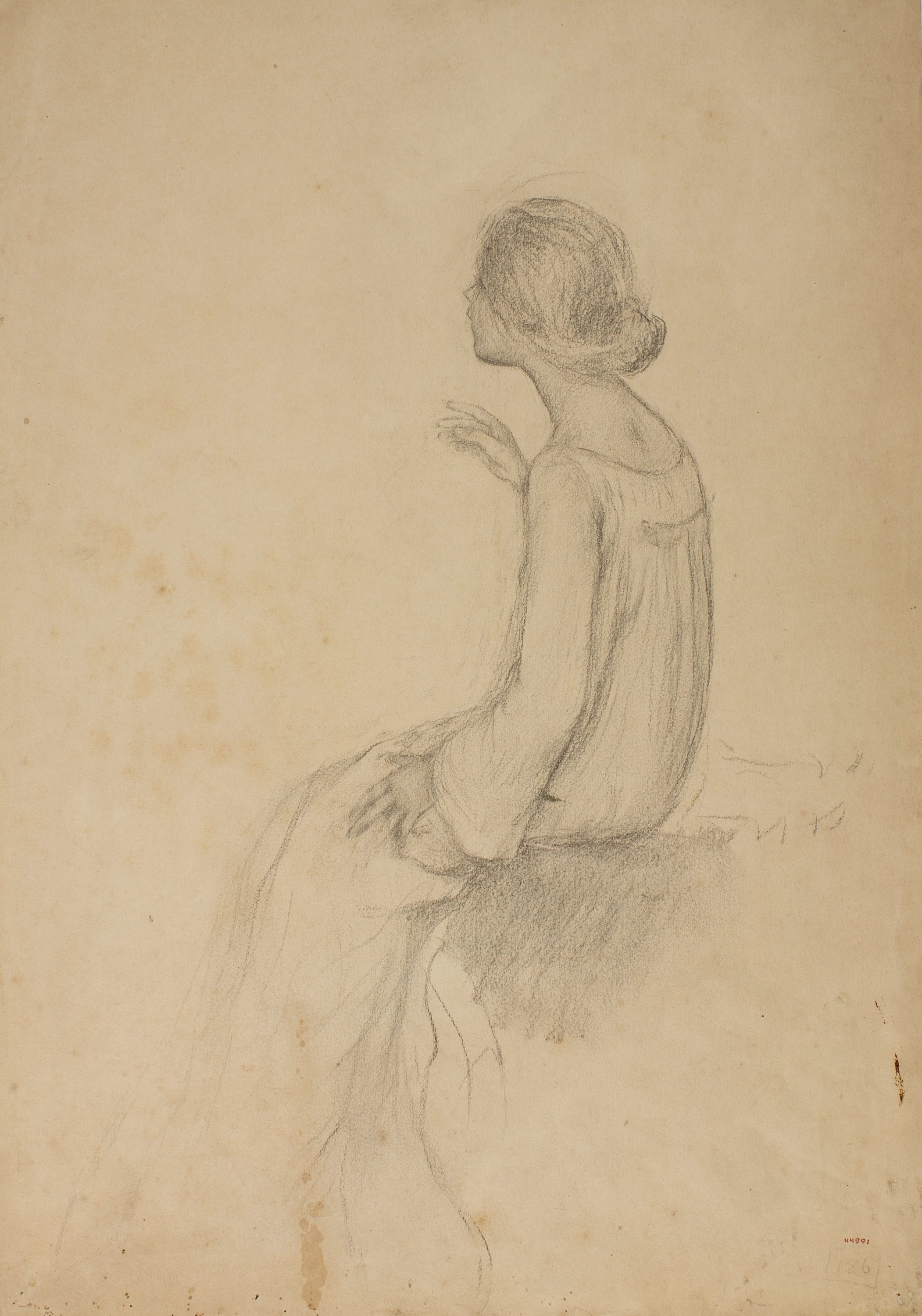 image for: Joan Brull - Estudi per al quadre «Somni» - Cap a 1905