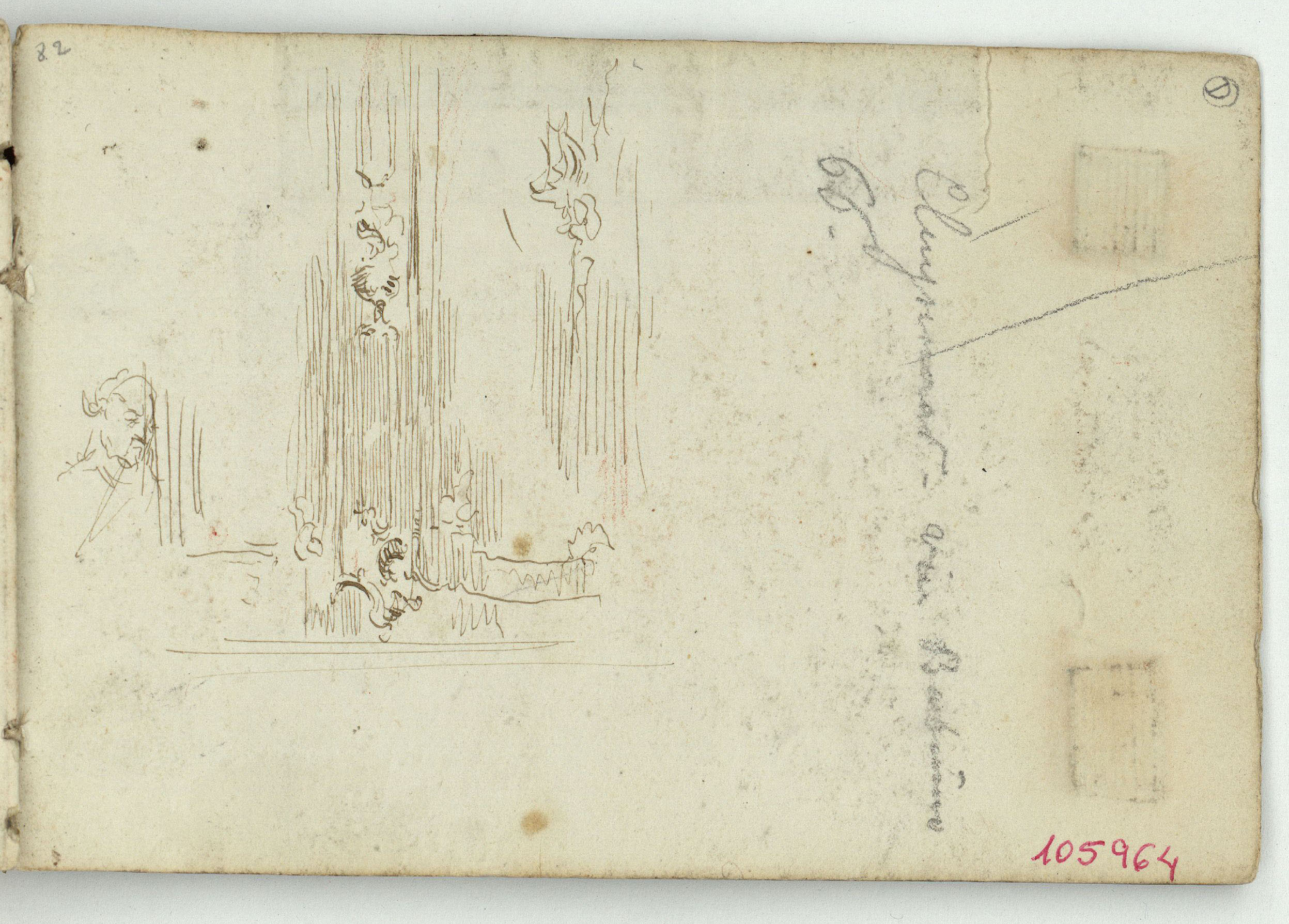 image for: Marià Fortuny - Figura i motius ornamentals - Cap a 1863-1866