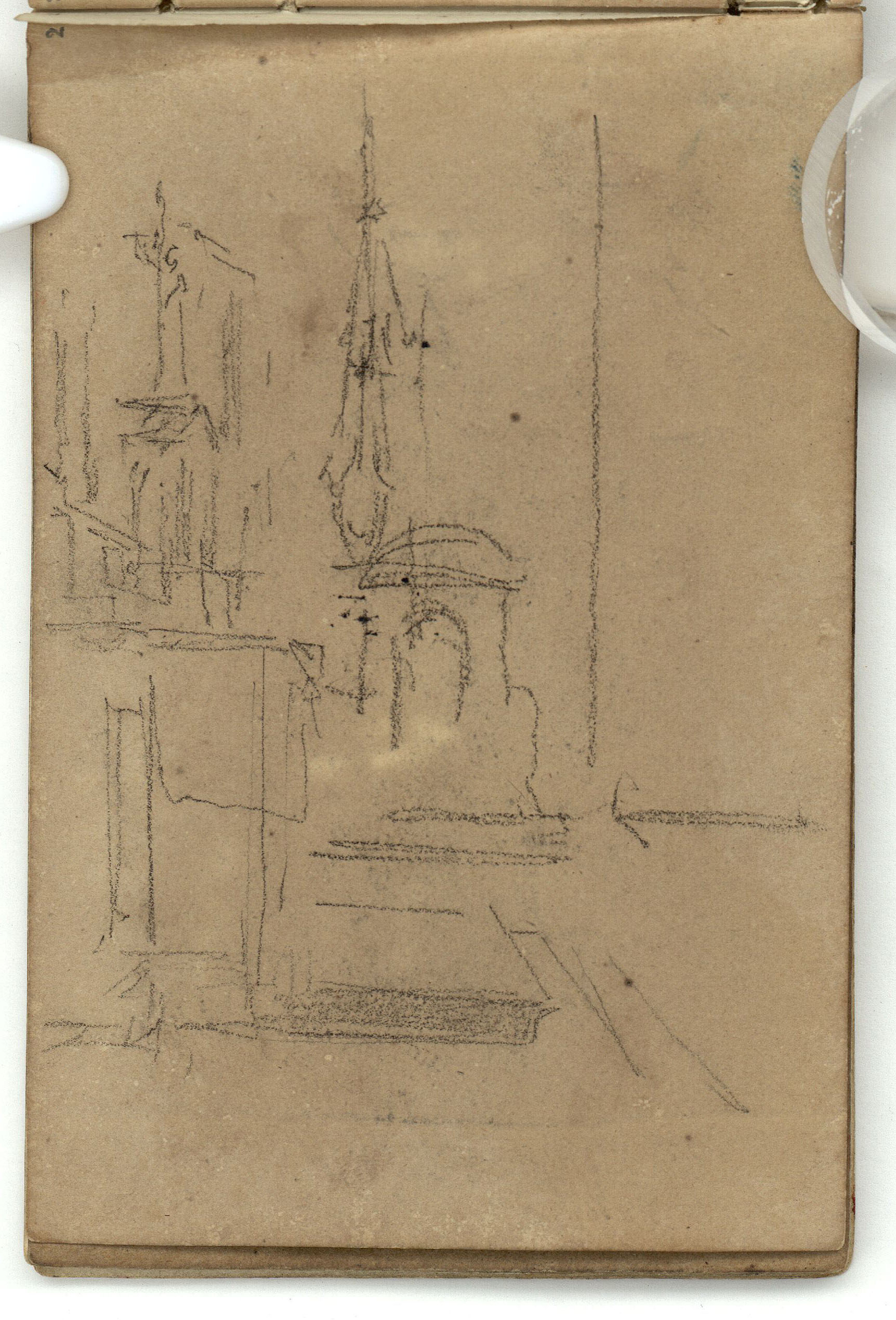 image for: Marià Fortuny - Interior d&#039;una església (anvers) / Interior d&#039;una església (revers) - Cap a 1866-1872 [1]