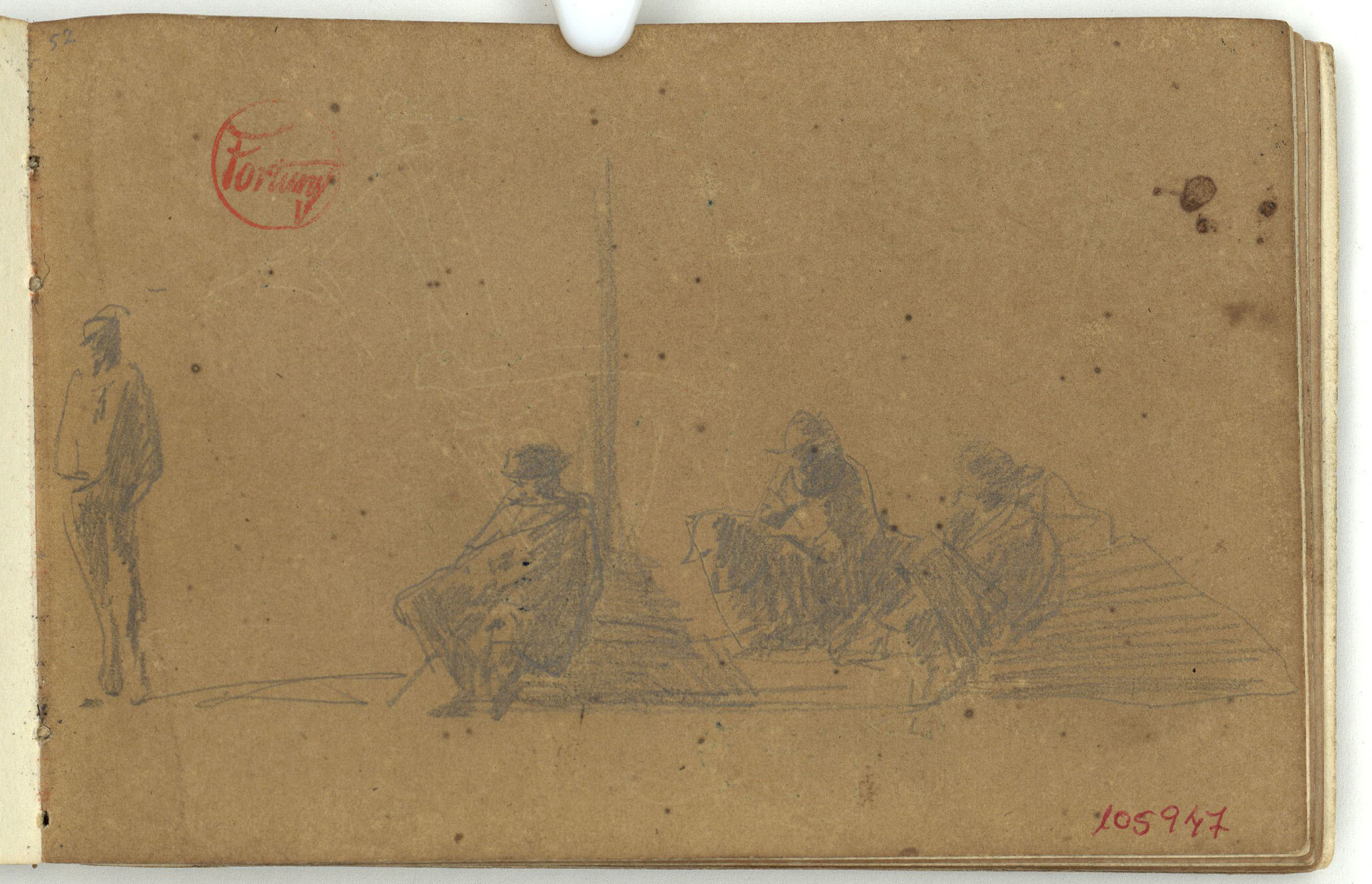 image for: Marià Fortuny - Figures masculines assegudes - Cap a 1863-1866
