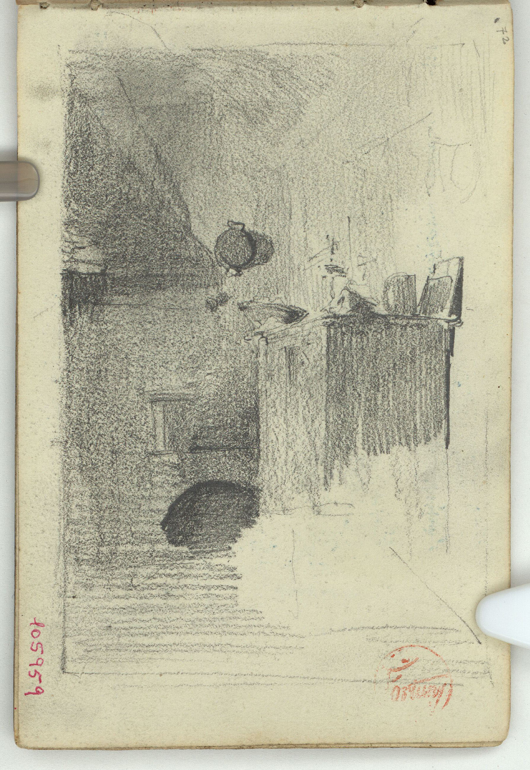 image for: Marià Fortuny - Interior de cuina (anvers) / Cariàtides (revers) - Cap a 1863-1866