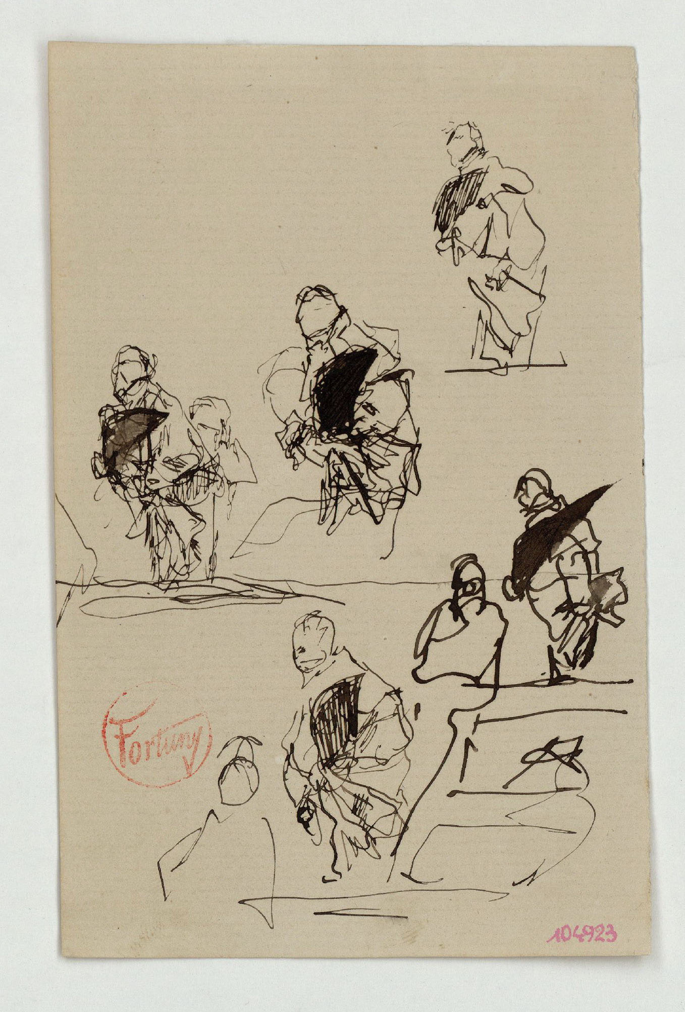 image for: Marià Fortuny - Estudi per al quadre «El jardí dels poetes» (anvers) / Estudi per al quadre «El jardí dels poetes» (revers) - Cap a 1871