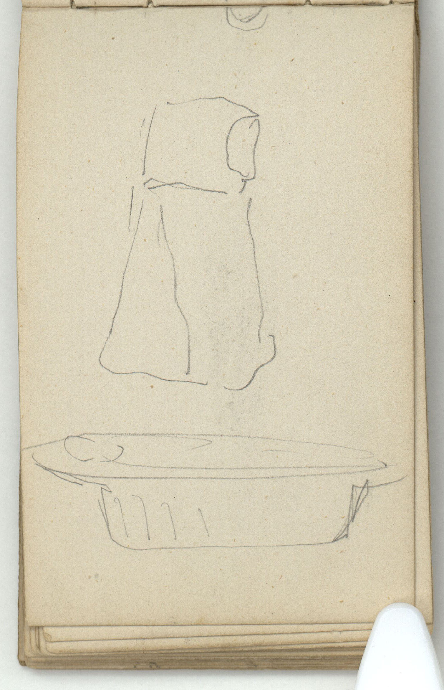 image for: Marià Fortuny - Croquis de barret i vestit - Cap a 1873