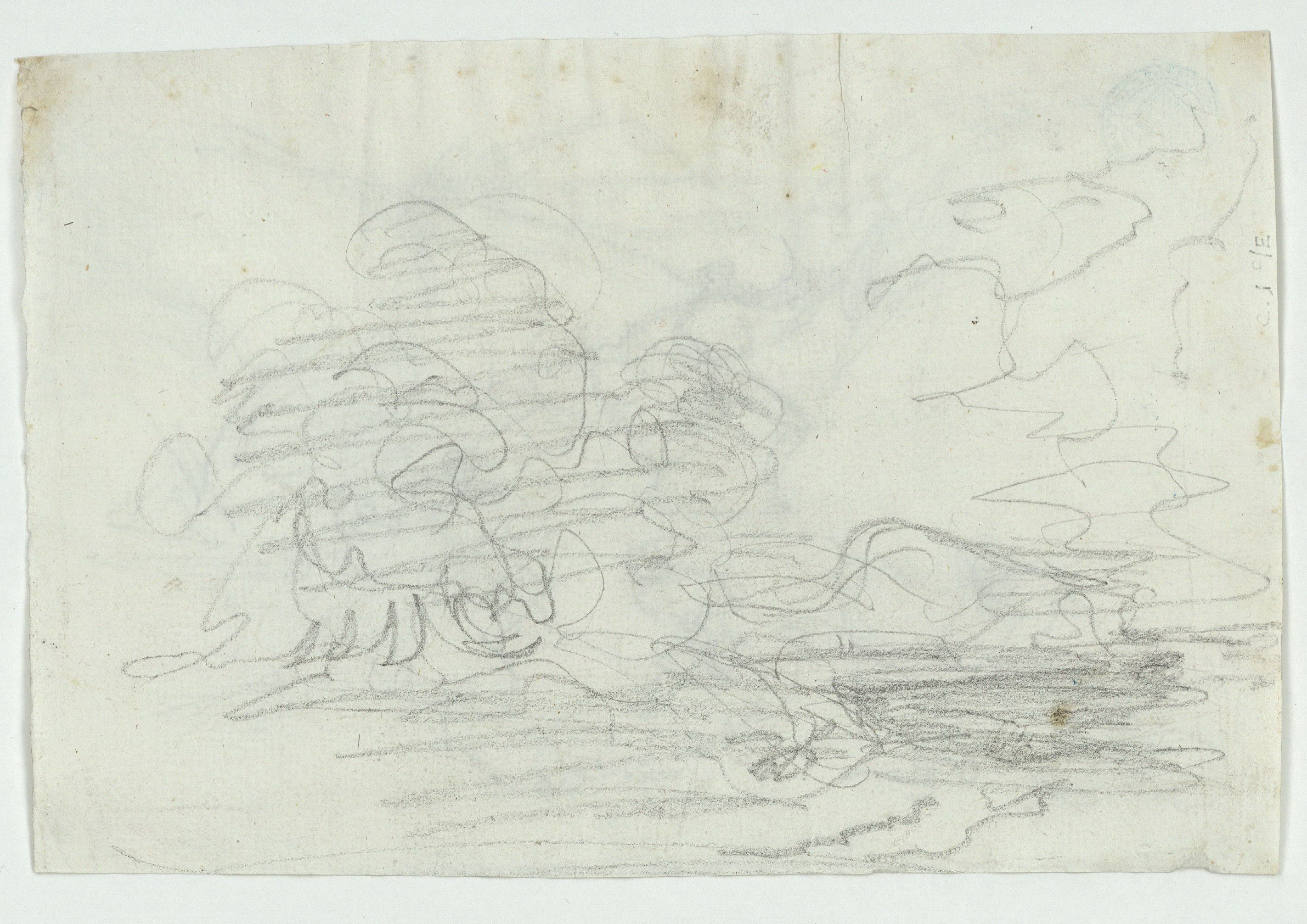 image for: Marià Fortuny - Croquis de composició (anvers) / Croquis inconcret (revers) - Cap a 1856-1858 [1]