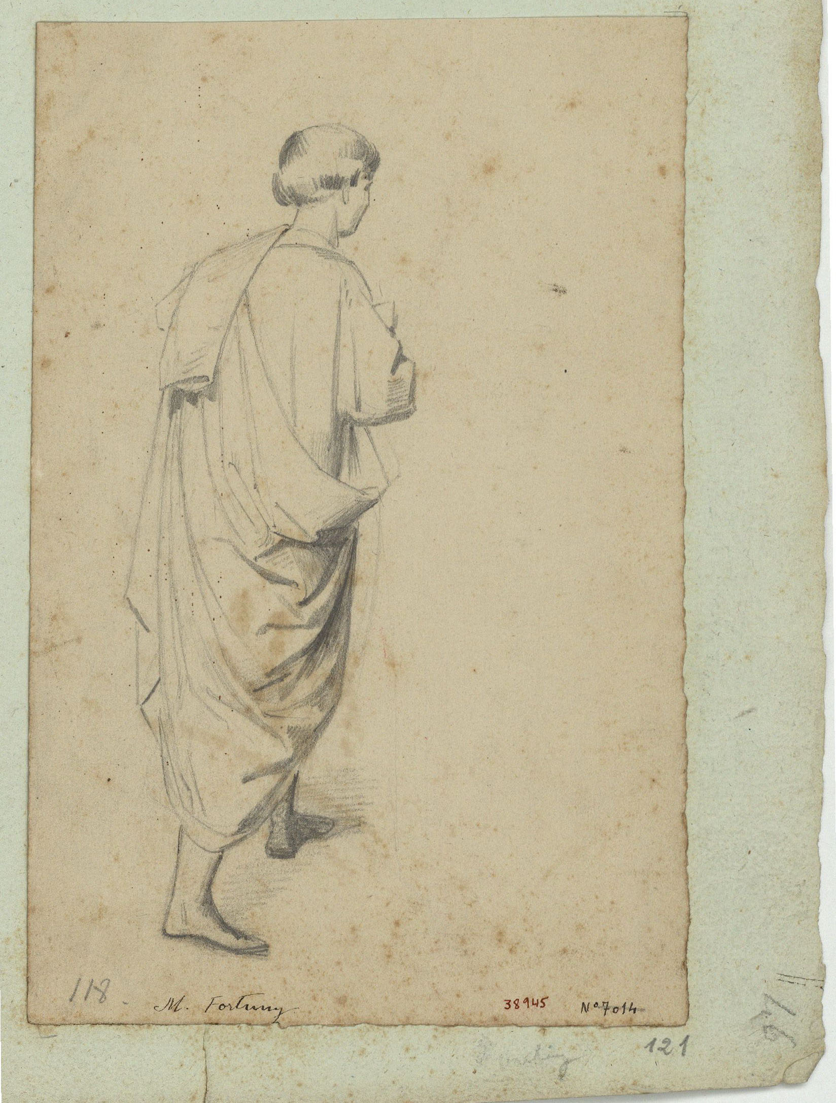 image for: Marià Fortuny - Estudi acadèmic de figura masculina - Cap a 1856-1858
