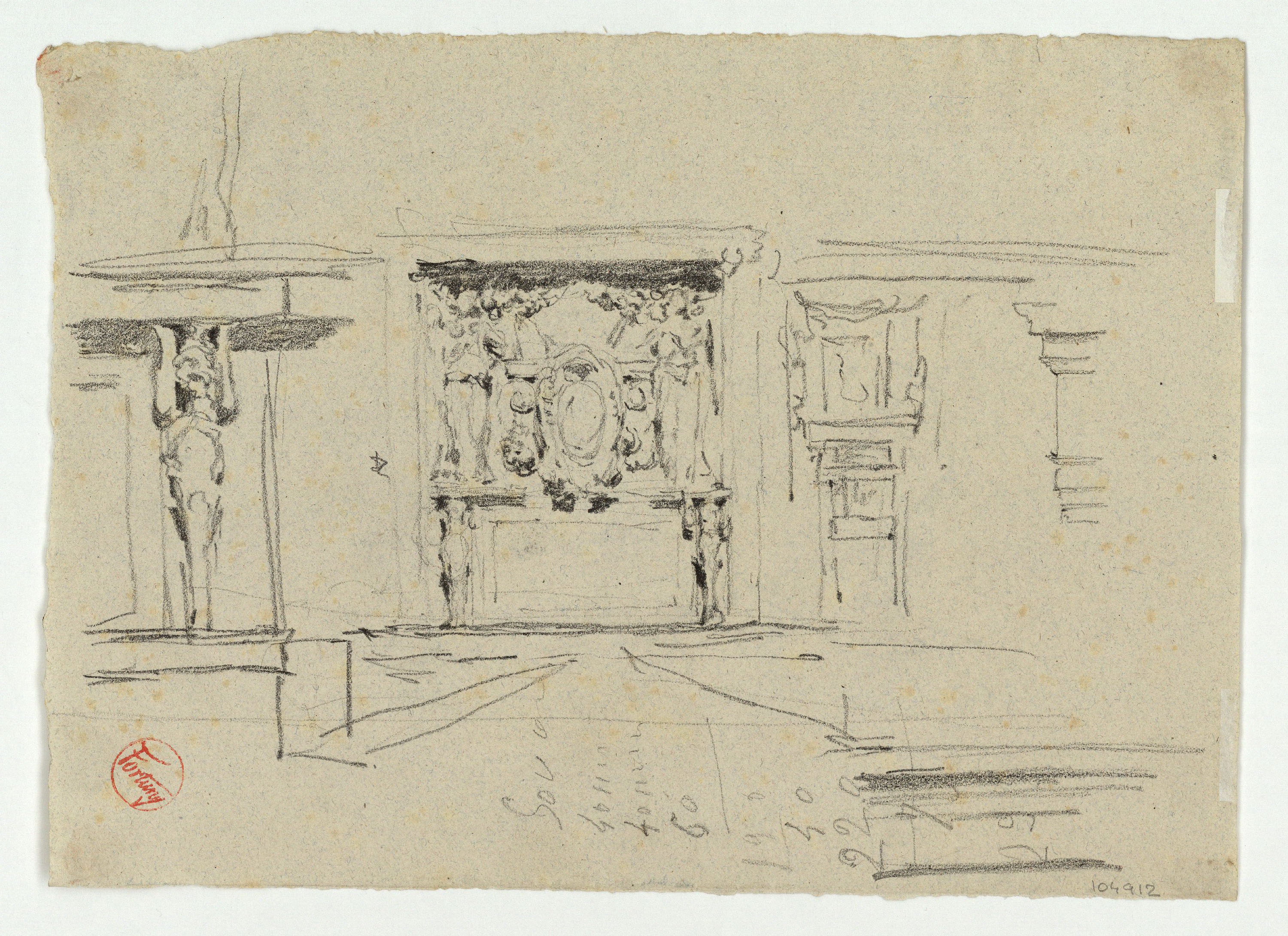 image for: Marià Fortuny - Ornamentació clàssica (anvers) / Estudi per al quadre «L&#039;elecció de la model» (revers) - Cap a 1863-1866