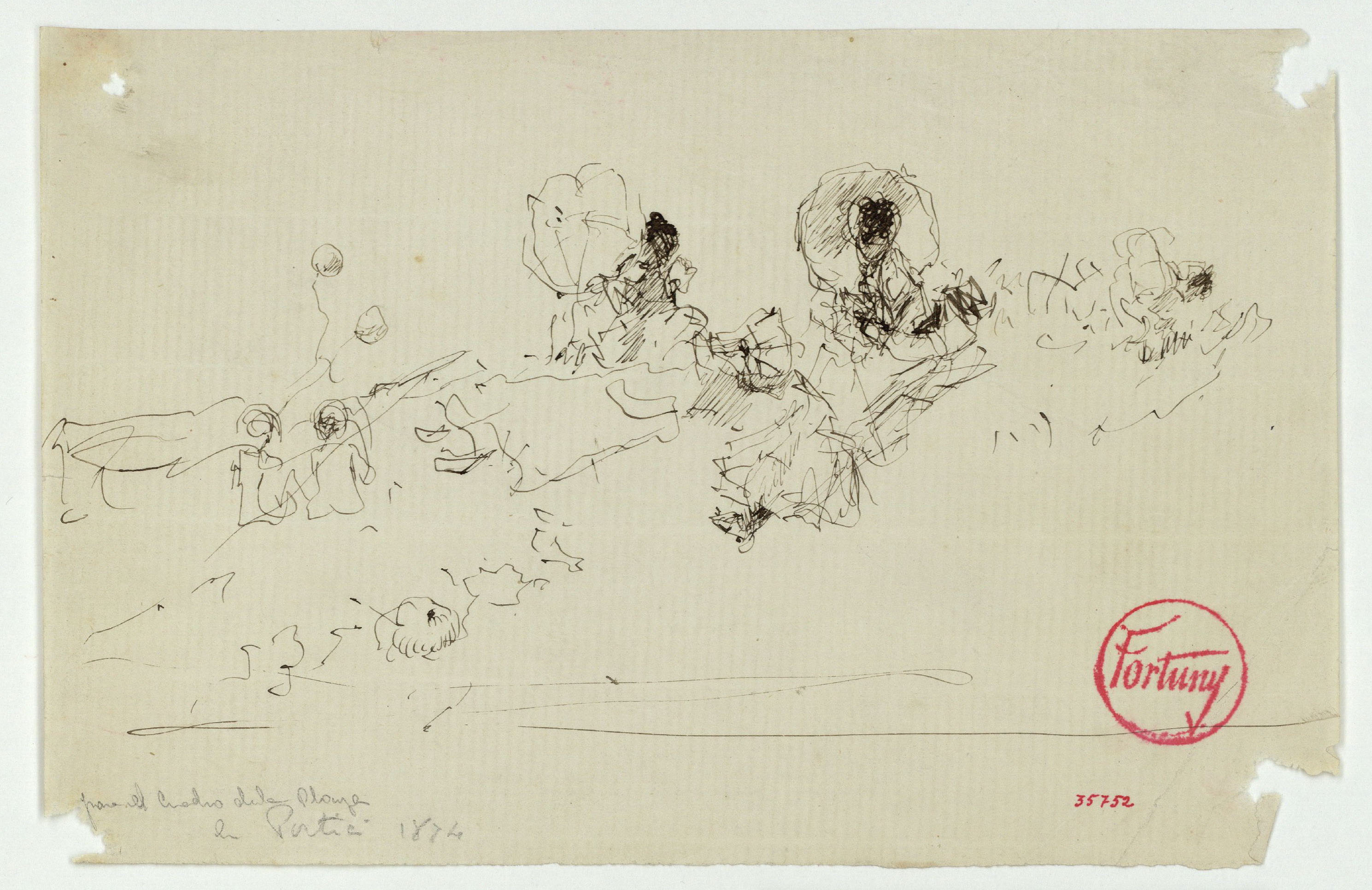 image for: Marià Fortuny - Estudi per al quadre «Platja de Portici» - Cap a 1874