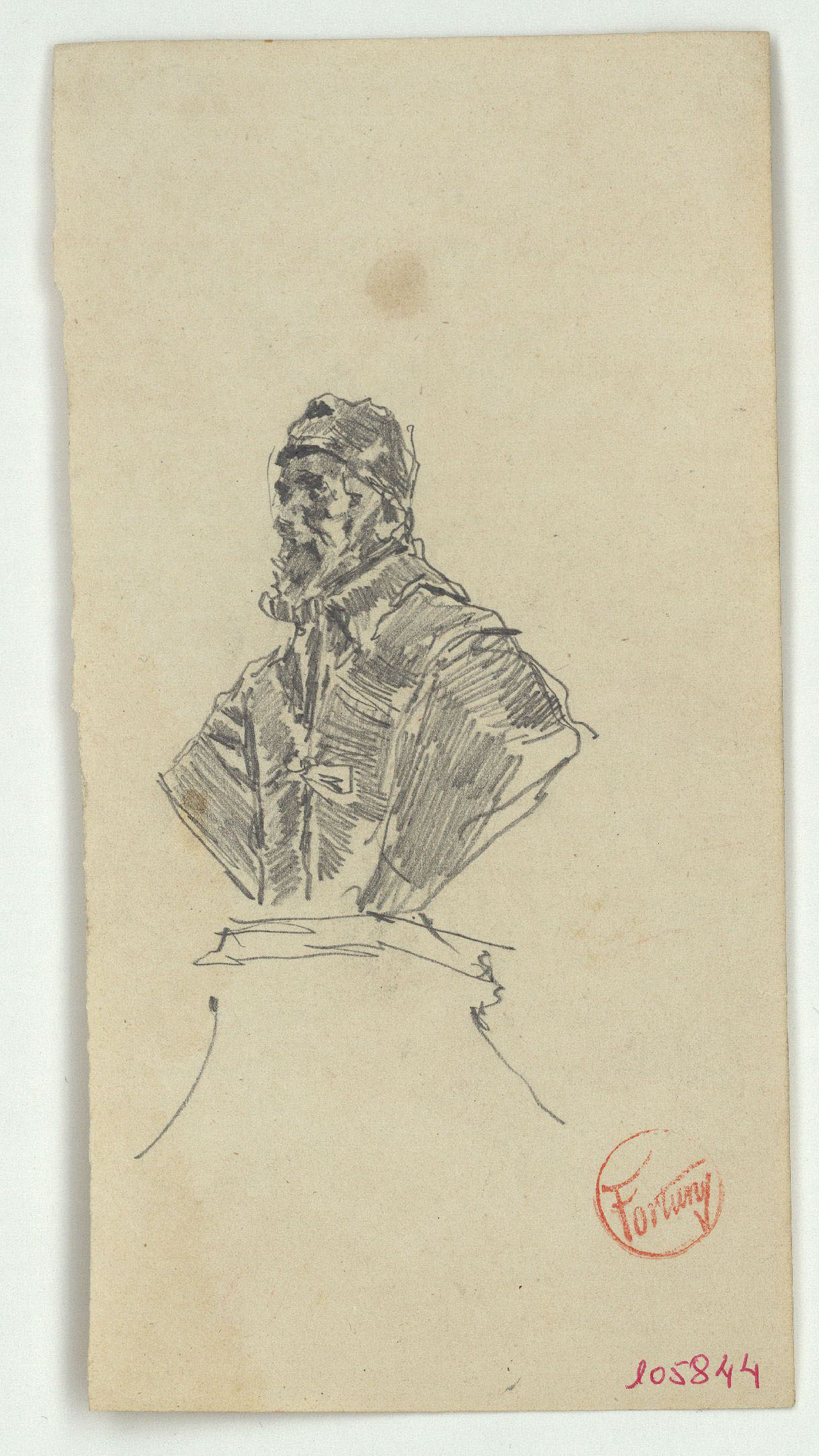 image for: Marià Fortuny - Bust escultòric d&#039;un papa (anvers) / Lleó heràldic (revers) - Cap a 1863-1867