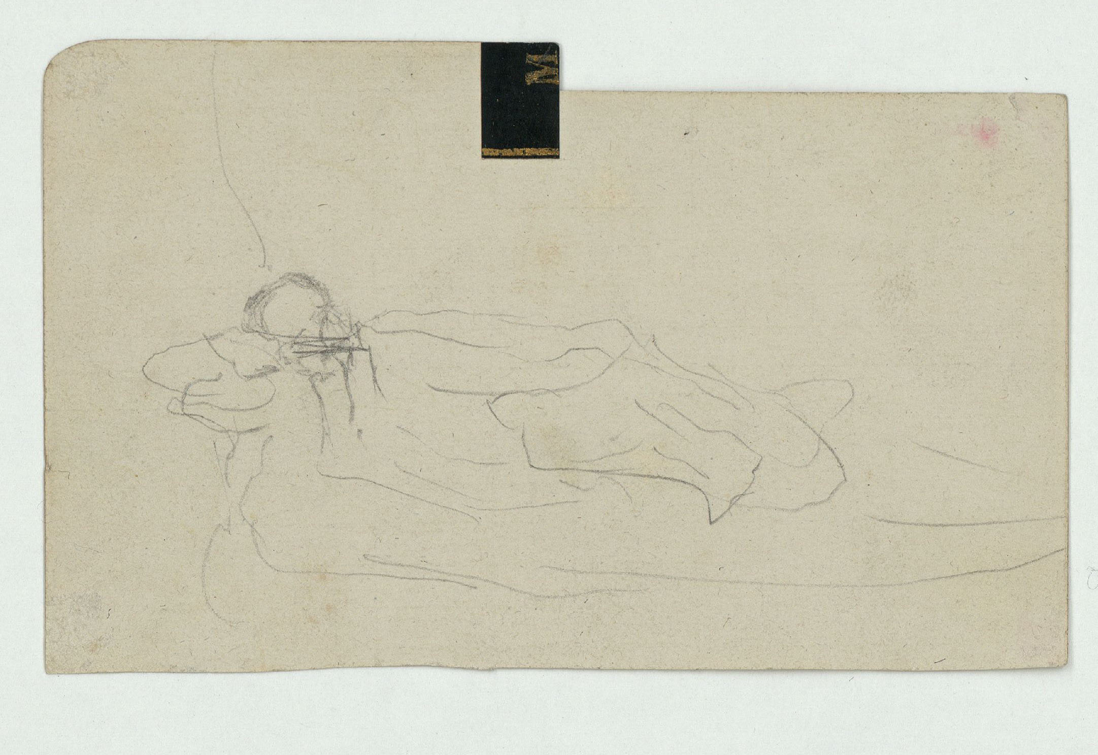 image for: Marià Fortuny - Paisatge (anvers) / Croquis de figura ajaguda (revers) - Cap a 1860-1862 [1]