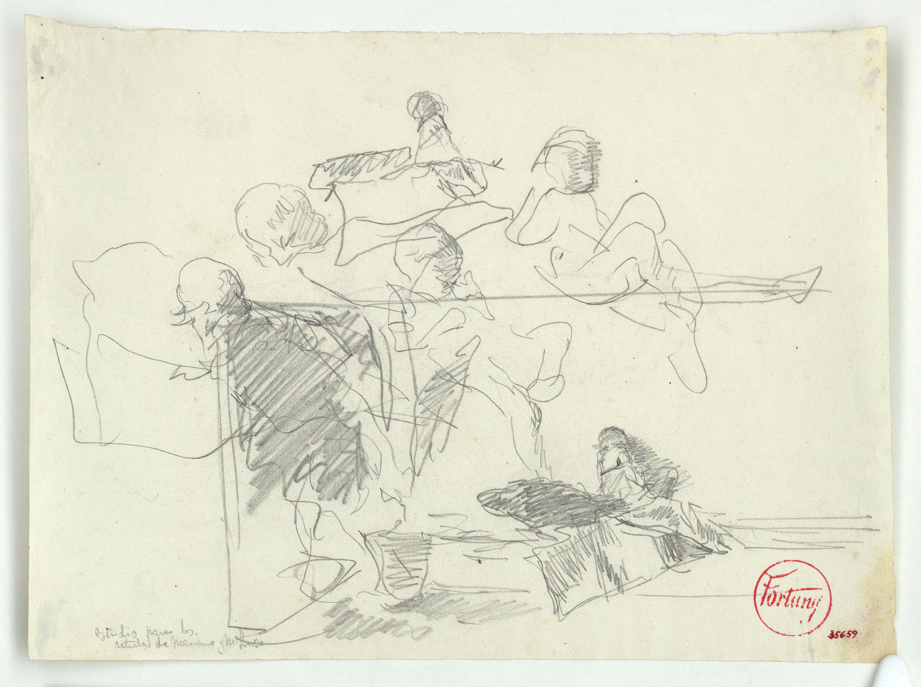 image for: Marià Fortuny - Estudi per al quadre «Els fills del pintor en un saló japonès» - Cap a 1874