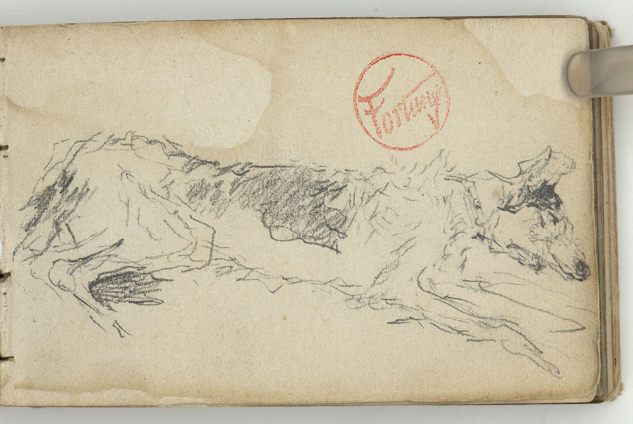 image for: Marià Fortuny - Estudi per a les aquarel·les «El venedor de tapissos» o «Amics fidels» - Cap a 1870