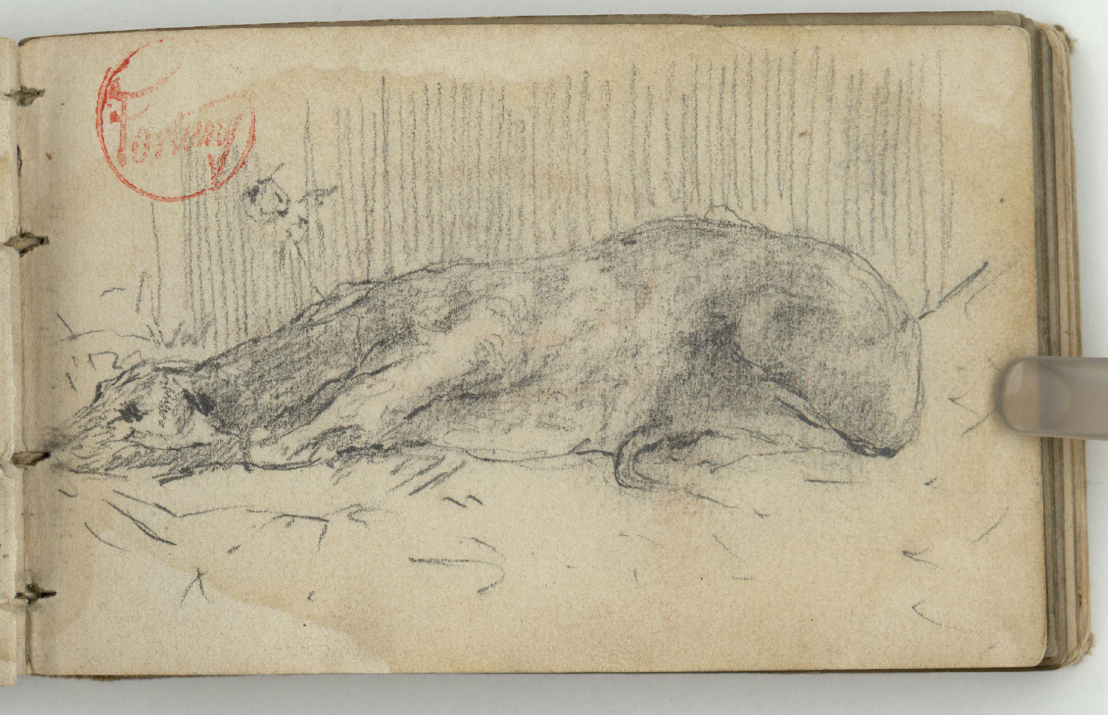 image for: Marià Fortuny - Estudi per a les aquarel·les «El venedor de tapissos» o «Amics fidels» - Cap a 1870