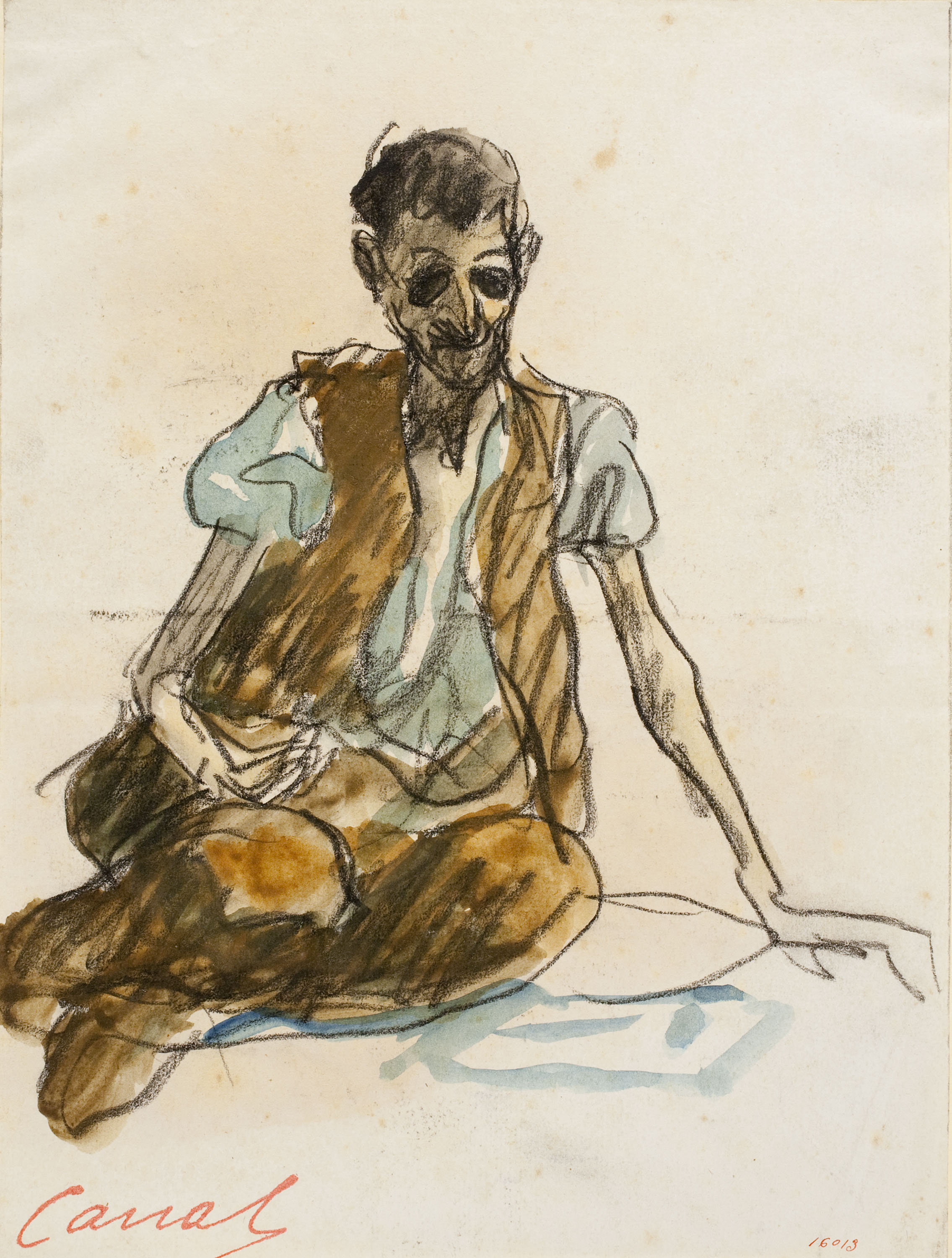 image for: Ricard Canals - Captaire assegut a terra - Cap a 1900-1910