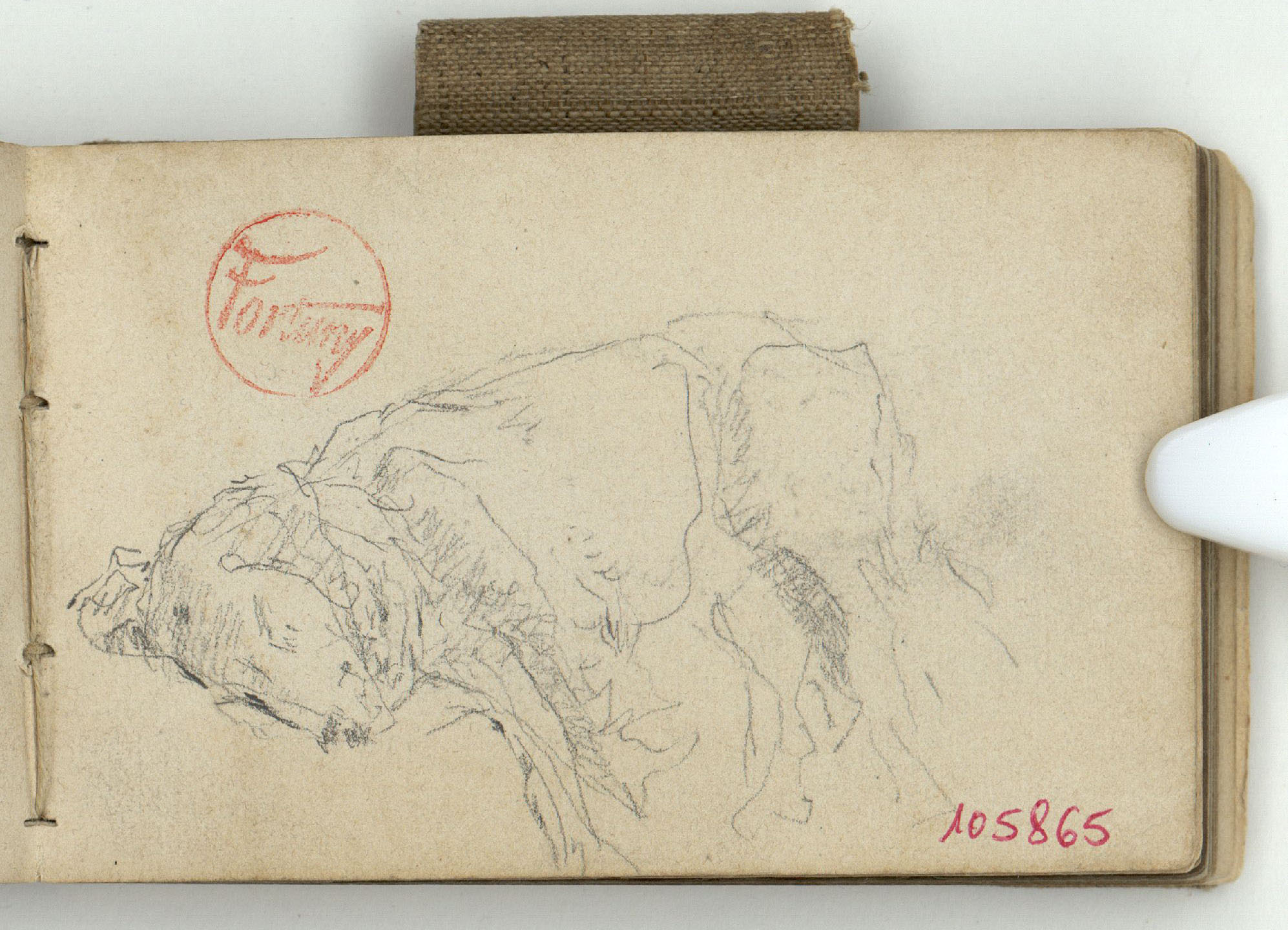 image for: Marià Fortuny - Estudi per a les aquarel·les «El venedor de tapissos» o «Amics fidels» - Cap a 1870